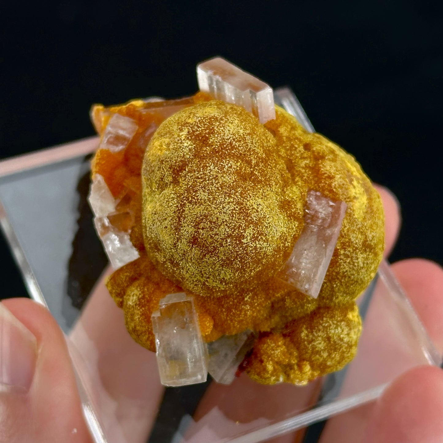 Barite on Orpiment (Peru) | mineral specimen