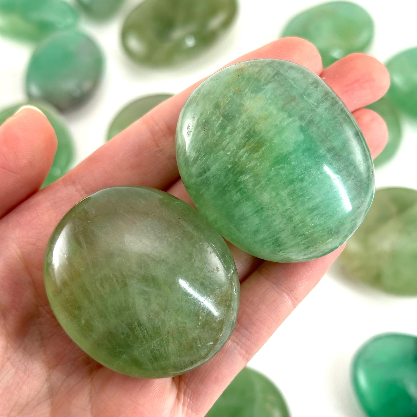 Green Fluorite Palm Stone, green fluorite, fluorite palmstone, palm stone, green fluorite, crystals