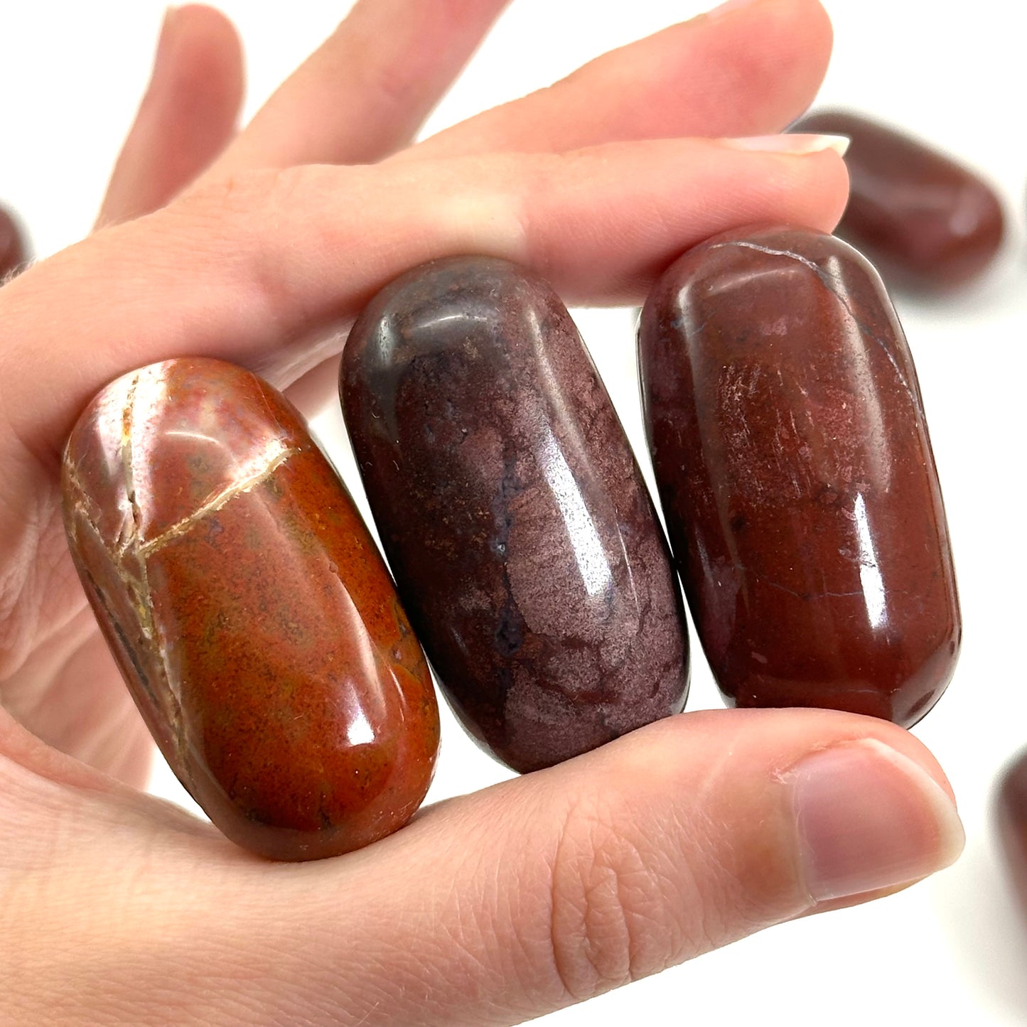 Red Jasper Worry Stone | Polished Tumbled Crystal Lingam (Root Chakra)