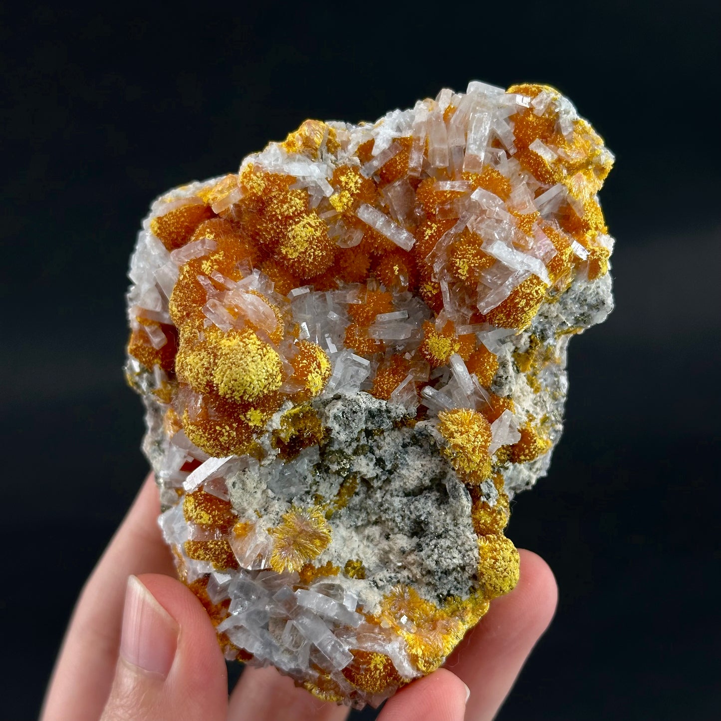 Barite on Orpiment (Peru) | rare mineral specimen