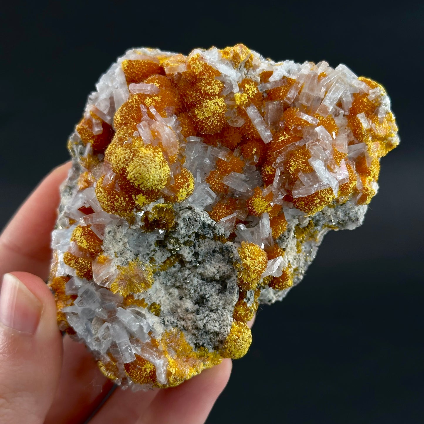 Barite on Orpiment (Peru) | rare mineral specimen
