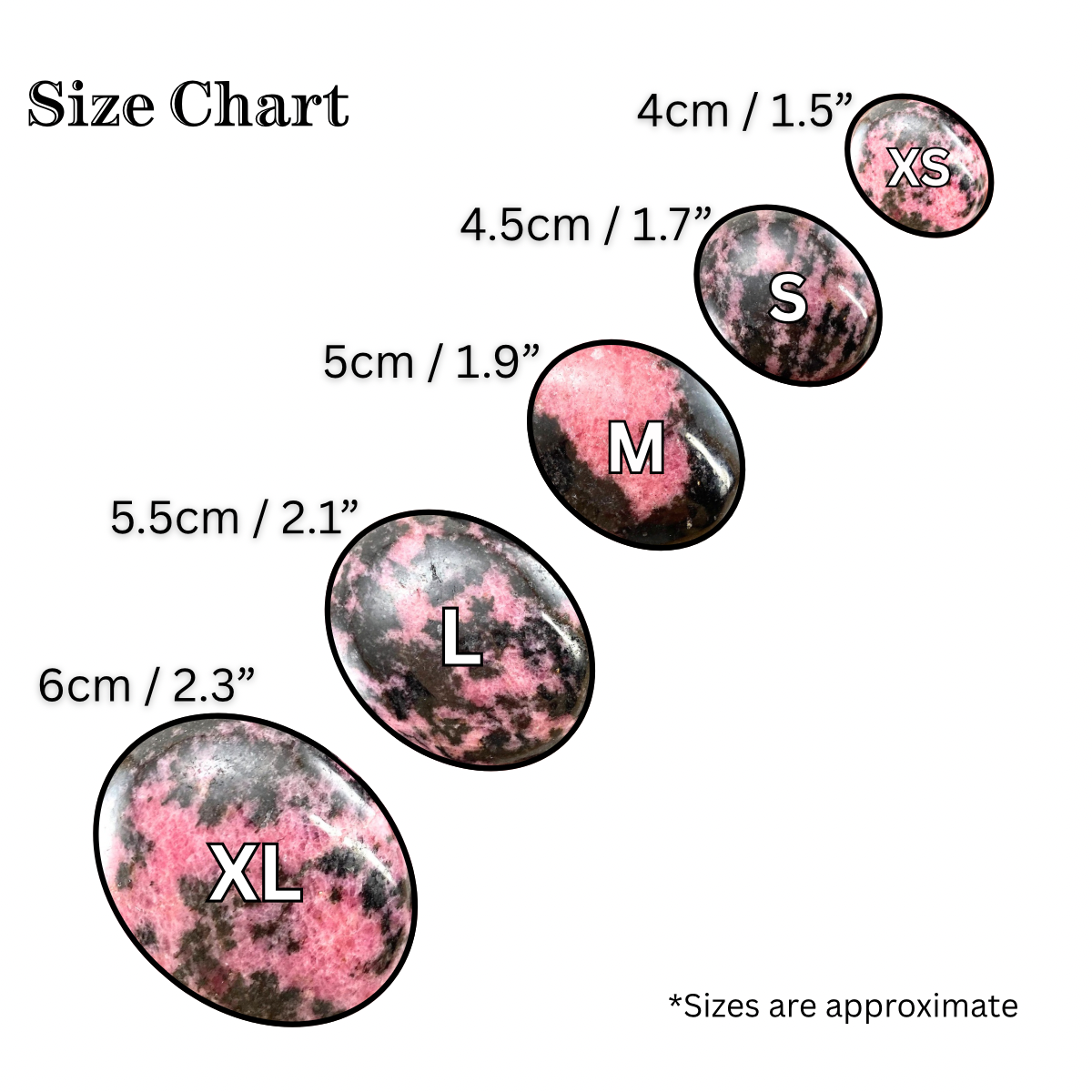 Rhodonite Palm Stone, Rhodonite palmstone, polished Rhodonite, crystal palm stone