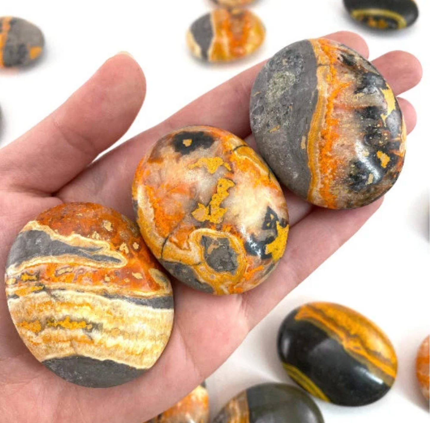 Bumbleebee Jasper Palm Stone, worry stone