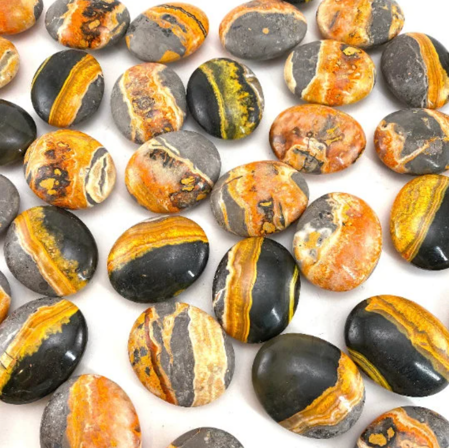 Bumbleebee Jasper Palm Stone, worry stone