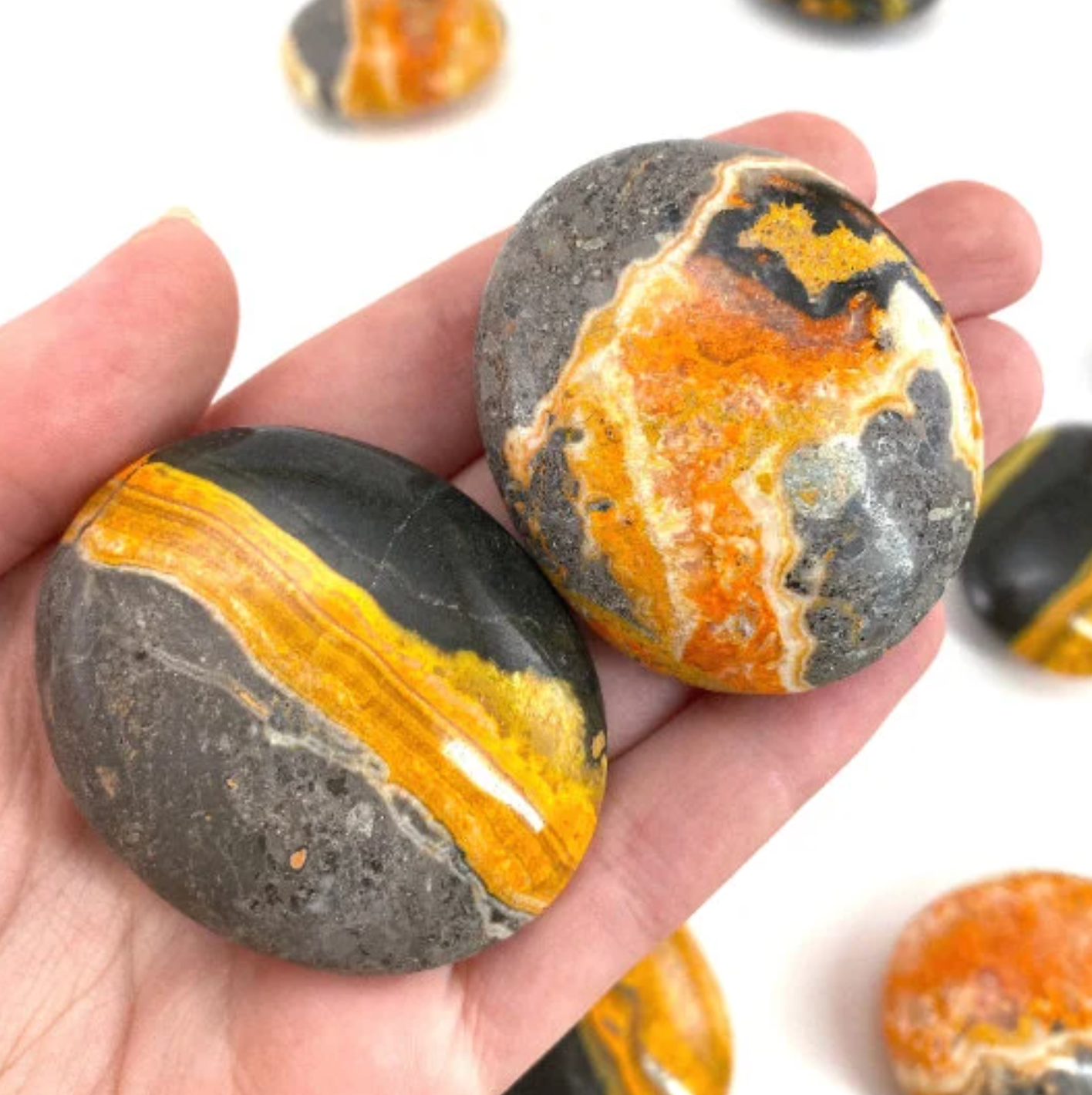 Bumbleebee Jasper Palm Stone, worry stone