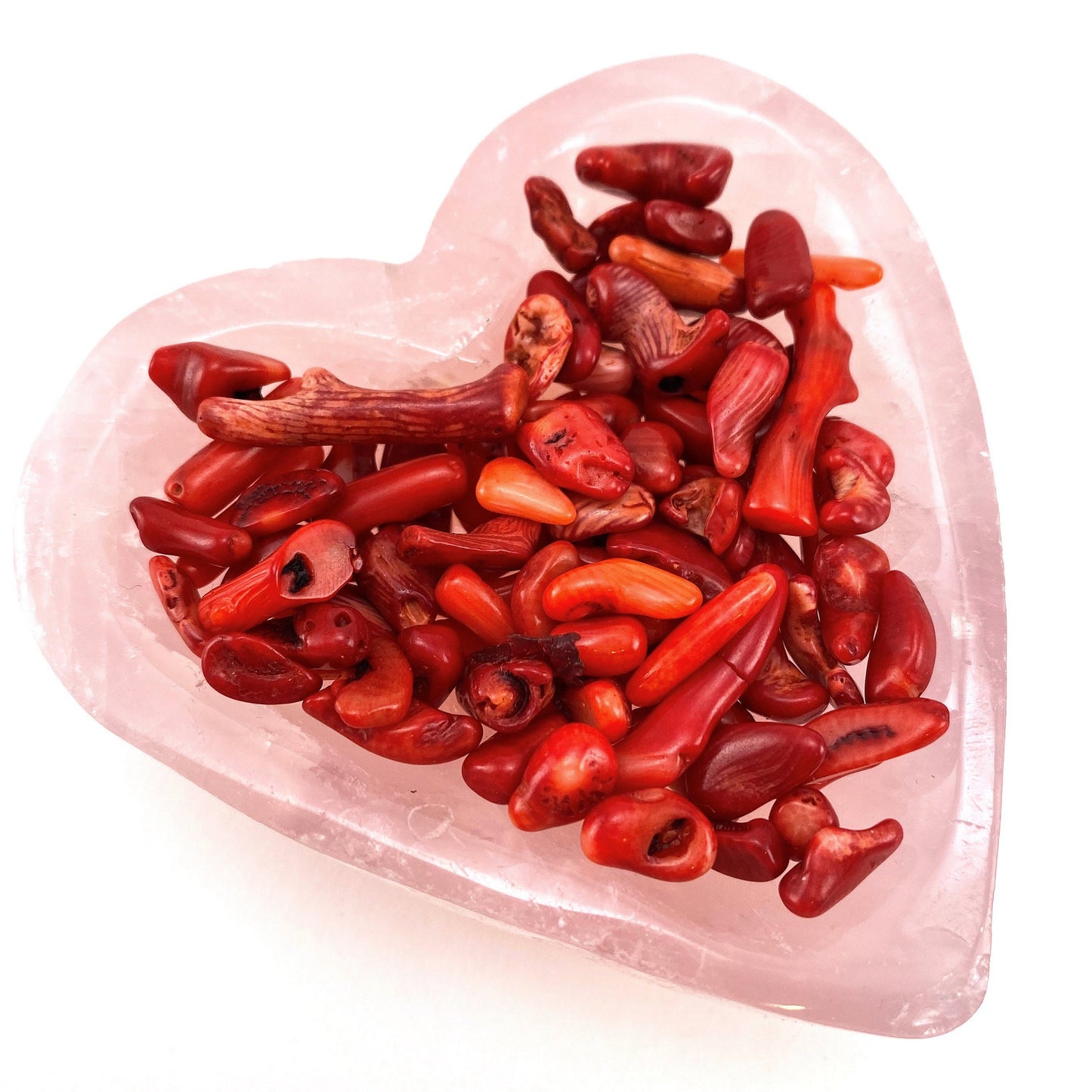 20g of Red Coral, mini tumbled stones, tumbled crystal, tumbled red coral, red coral chips