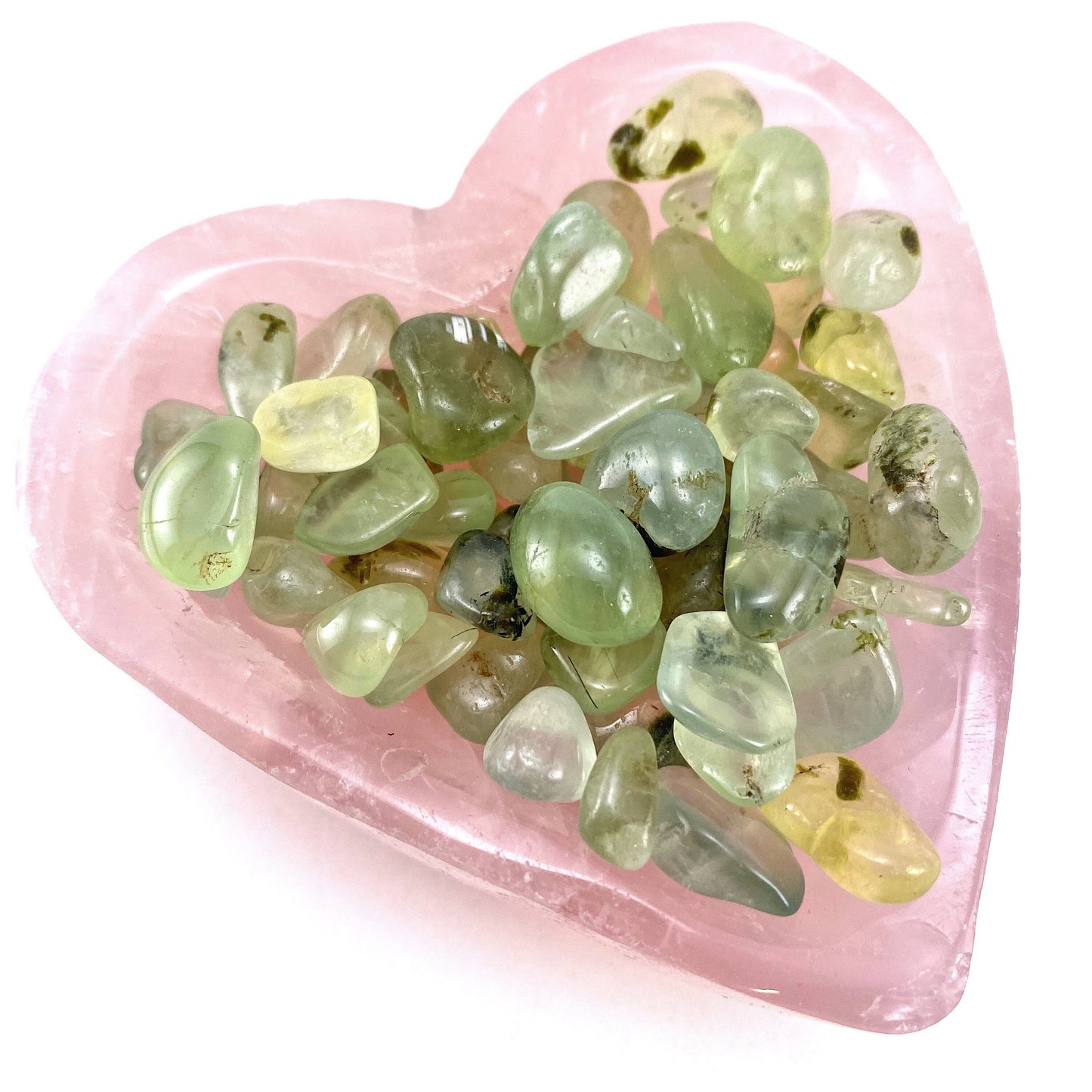 20g of Prehnite, mini tumbled stones, tumbled crystal, tumbled prehnite, prehnite chips