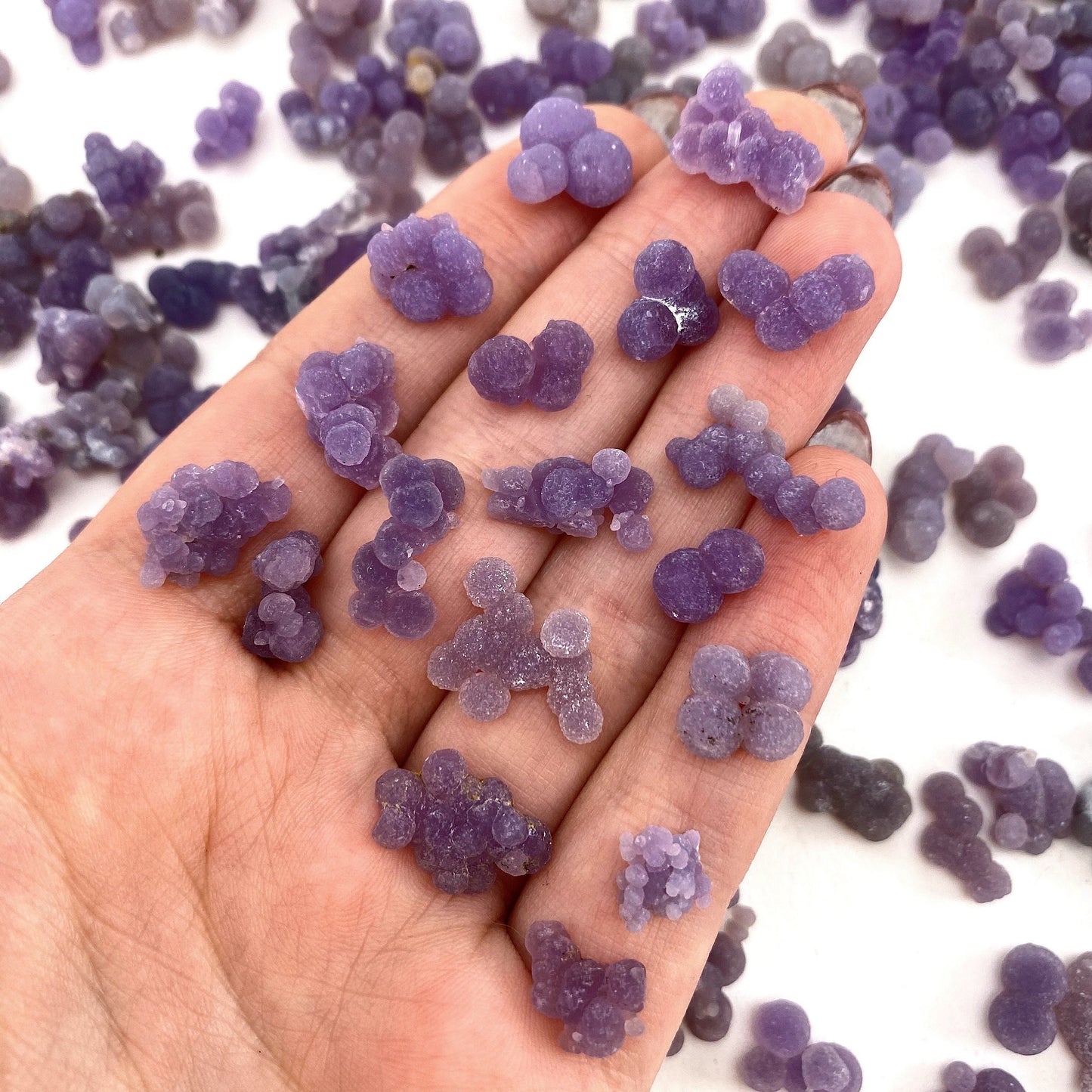 5 grams of mini Grape Amethyst, mini grape agate, raw grape agate, grape agate crystal, grape agate spheres