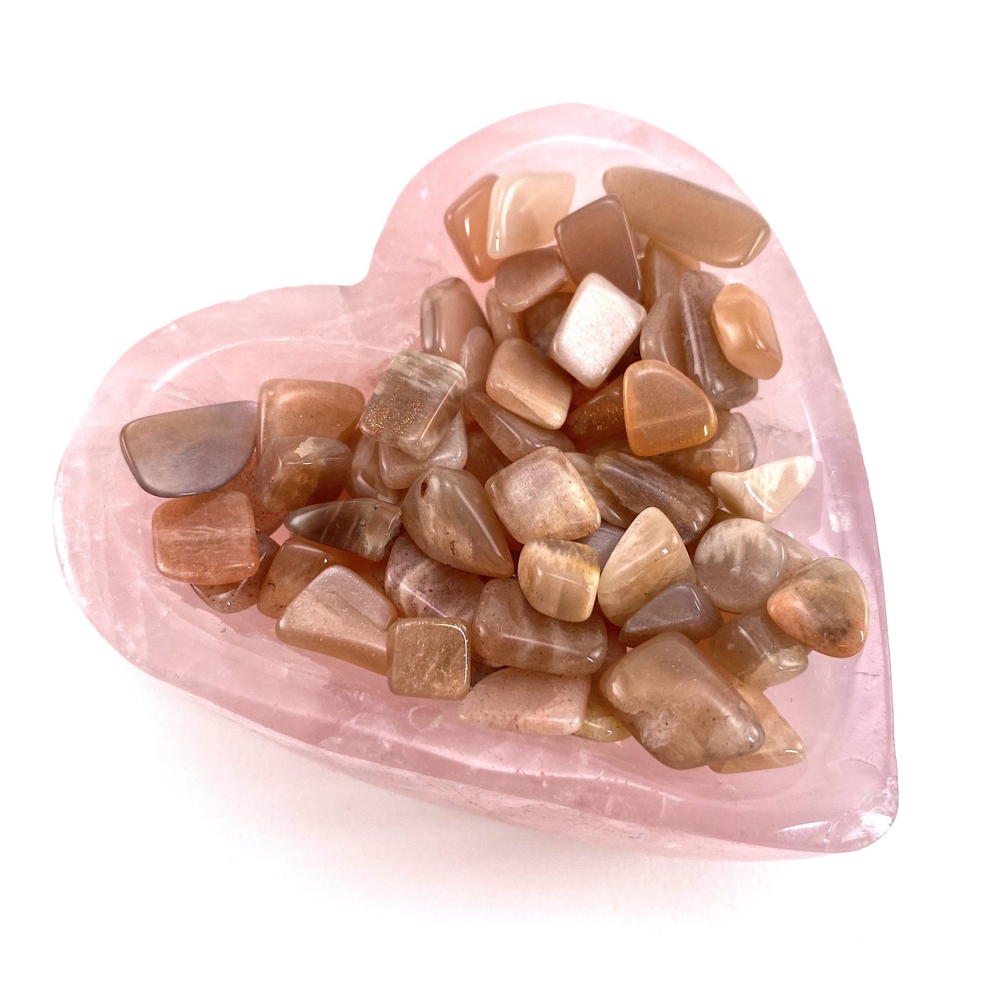 20g of Peach Moonstone, mini tumbled stones, tumbled crystal, tumbled moonstone, peach moonstone