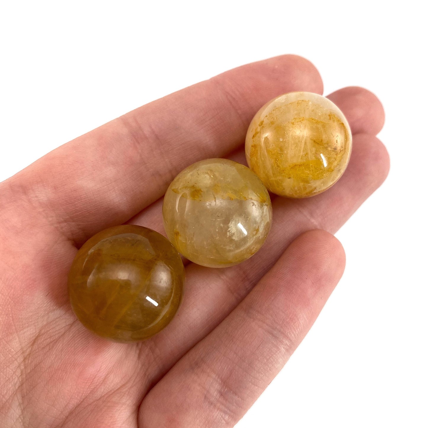 Golden healer quartz sphere, yellow hematoid sphere, crystal ball, crystal sphere, Golden Healer Quartz Palm Stone