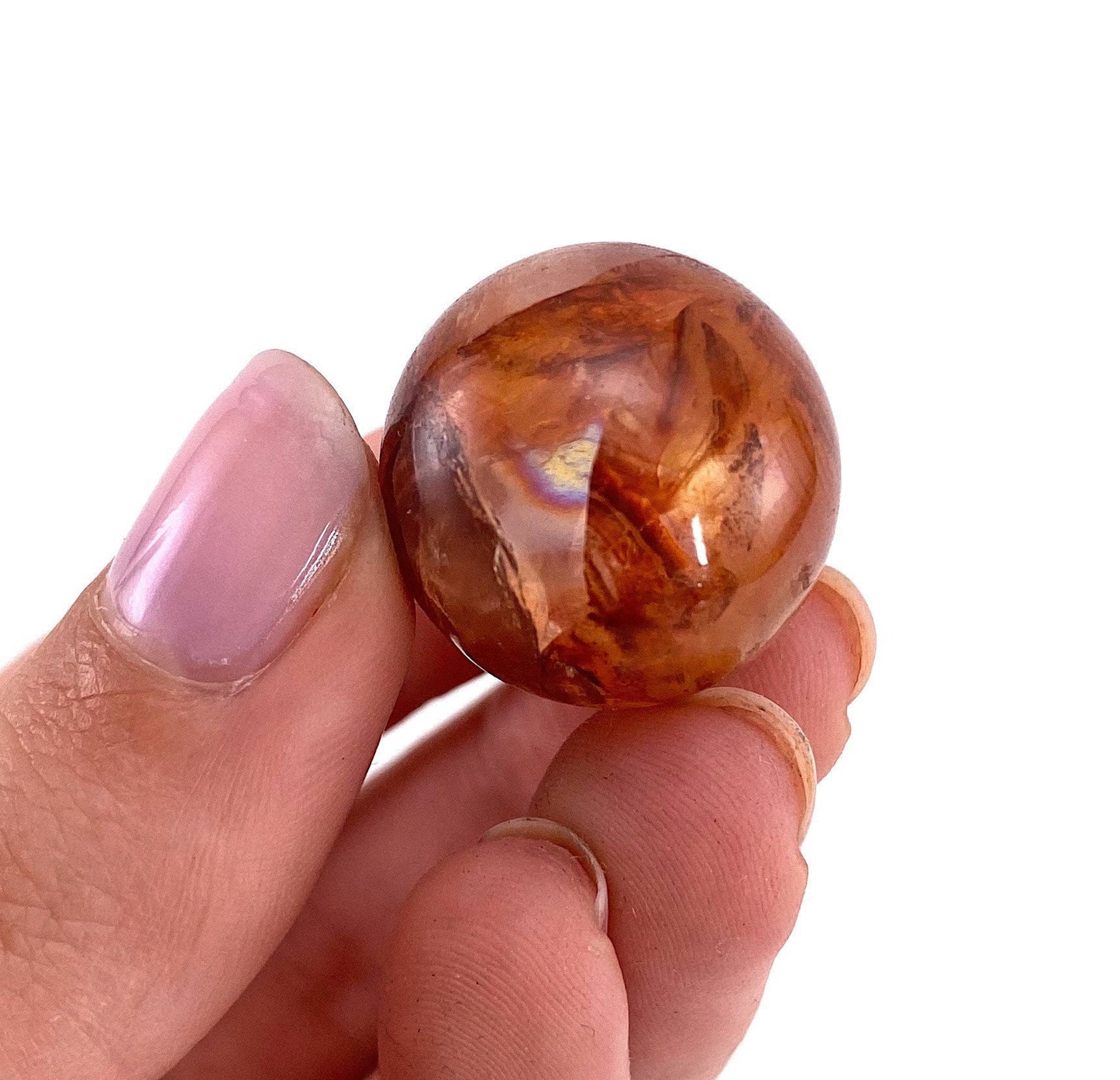 Fire quartz sphere, red fire quartz, red hematoid sphere, crystal ball, crystal sphere, fire quartz sphere