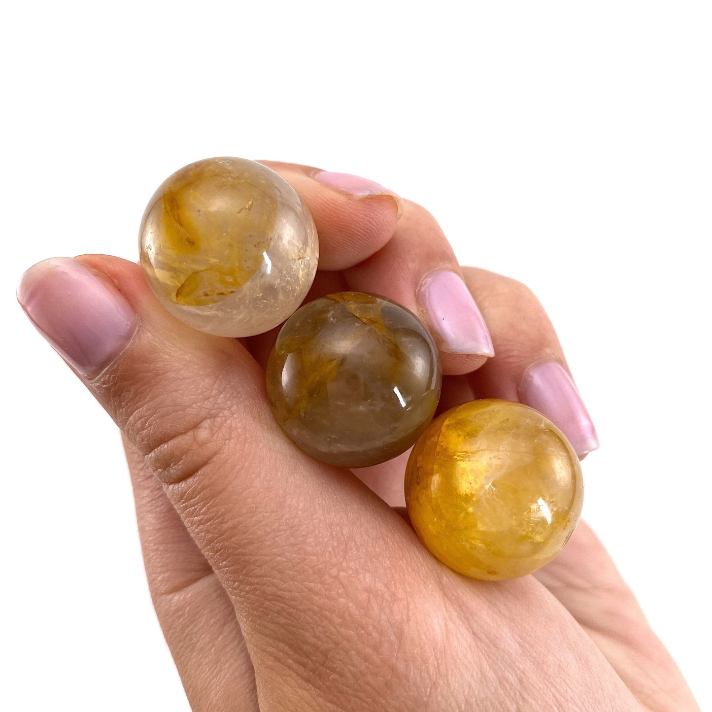 Golden healer quartz sphere, yellow hematoid sphere, crystal ball, crystal sphere, Golden Healer Quartz Palm Stone