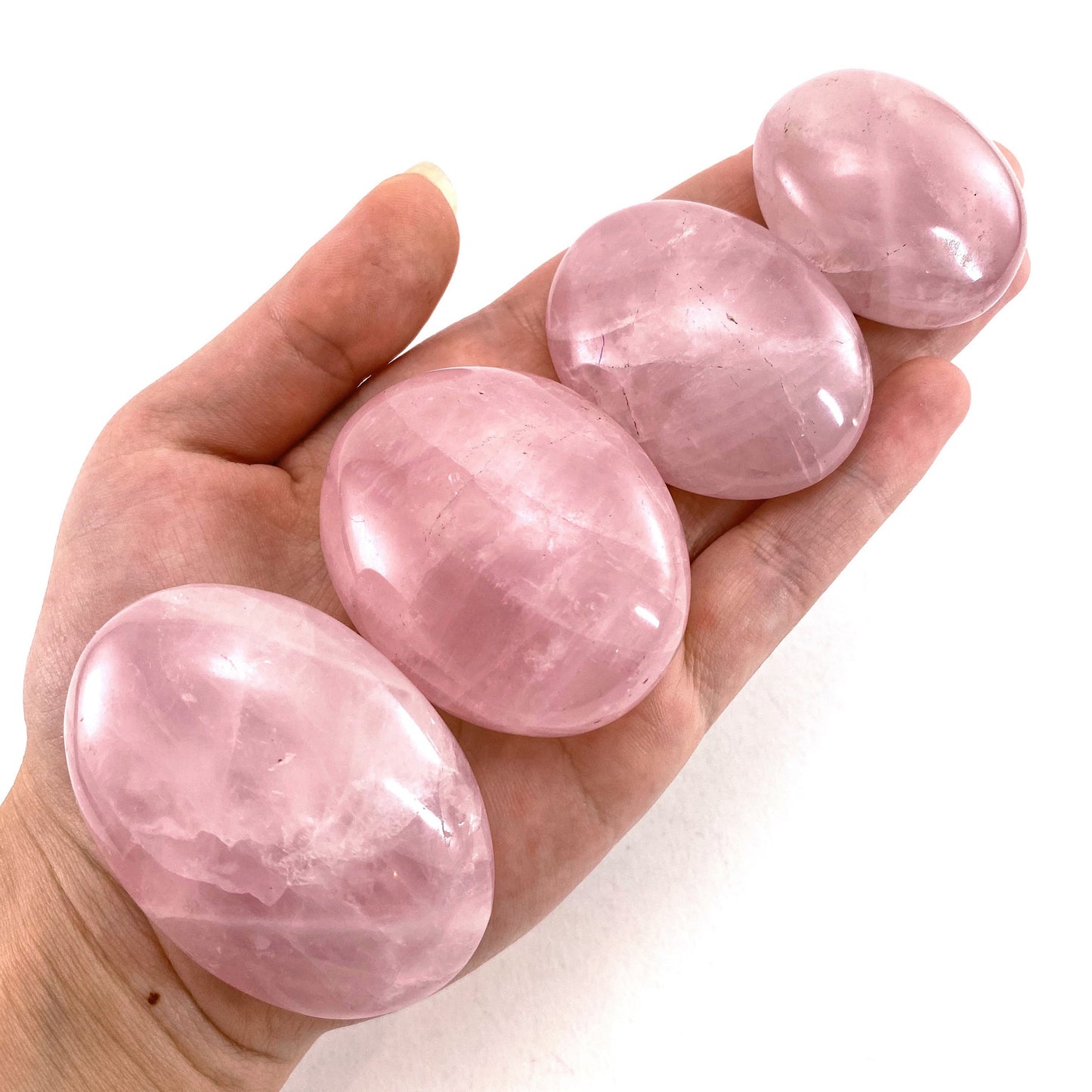 Rose Quartz Palm Stone, pink rose quartz, polished rose quartz, rose quartz palmstone, chakra palm stone