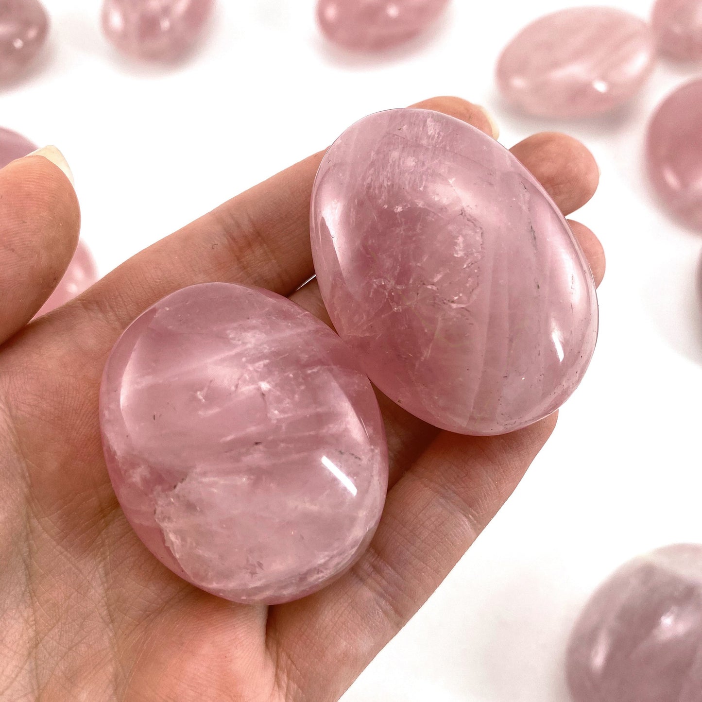 Rose Quartz Palm Stone, pink rose quartz, polished rose quartz, rose quartz palmstone, chakra palm stone