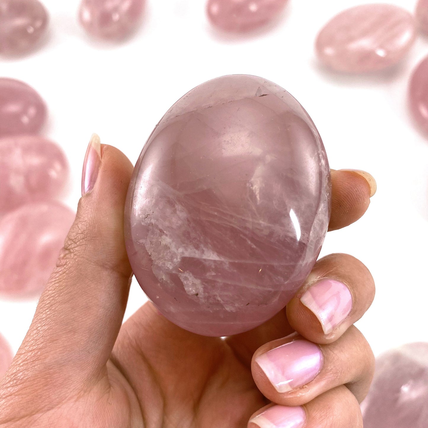 Rose Quartz Palm Stone, pink rose quartz, polished rose quartz, rose quartz palmstone, chakra palm stone