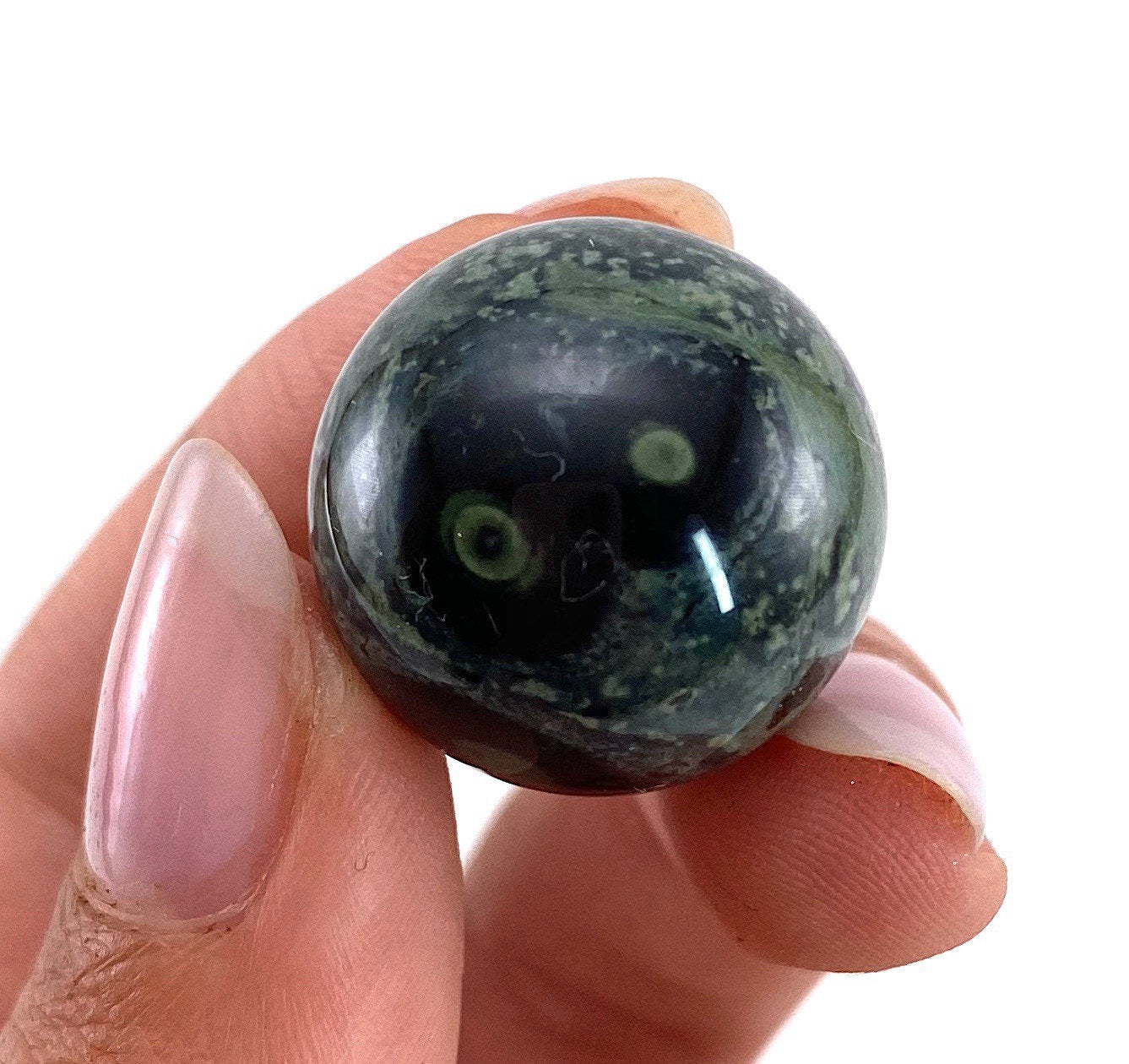 Kambaba Jasper Sphere, crystal ball, green jasper sphere, Kambaba jasper crystal, crystal sphere