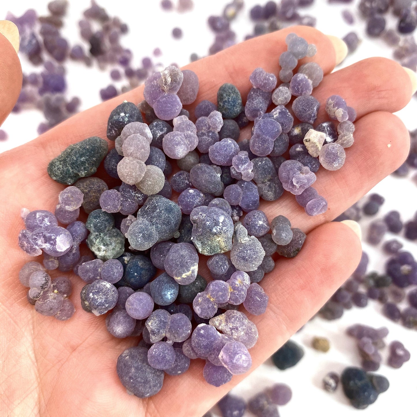 5 grams of mini Grape Amethyst, mini grape agate, raw grape agate, grape agate crystal, grape agate spheres