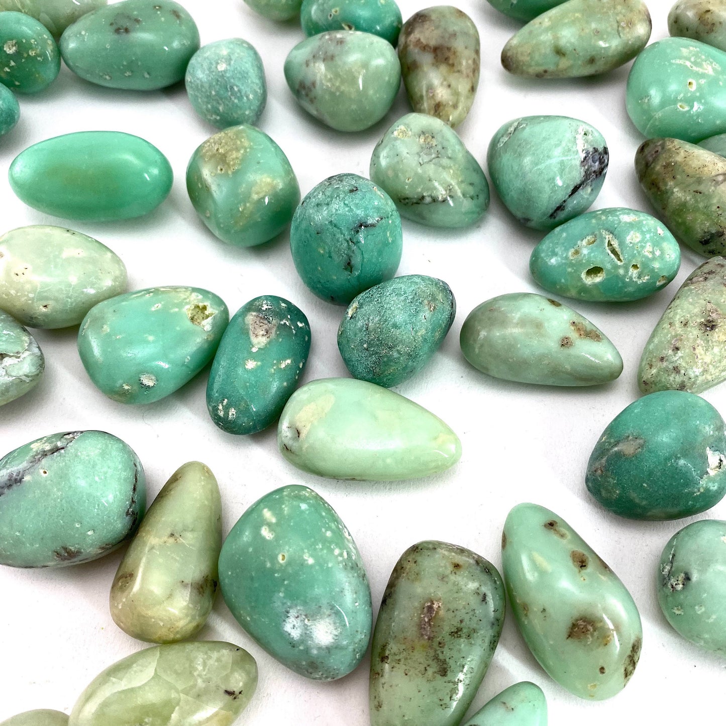 Rare! Tumbled Gem Chrysoprase, green chrysoprase, polished chrysoprase, gem chrysoprase tumble, tumbled stones, tumbled crystals