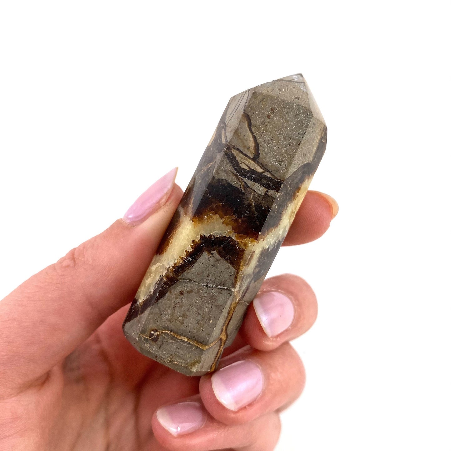 Septarian Point, septarian tower, crystal point, septarian crystal, dragon stone