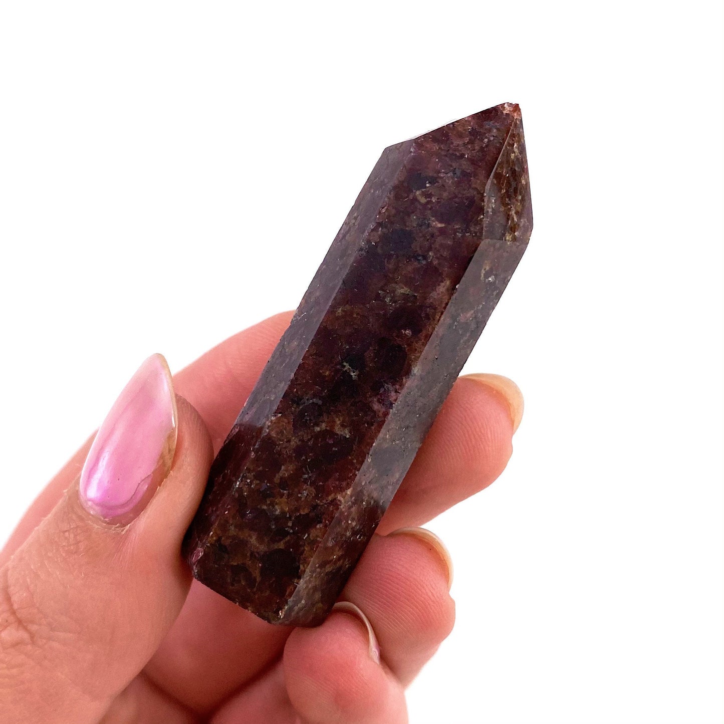 Red Garnet Point, red garnet mini tower, crystal point, garnet crystal, red garnet