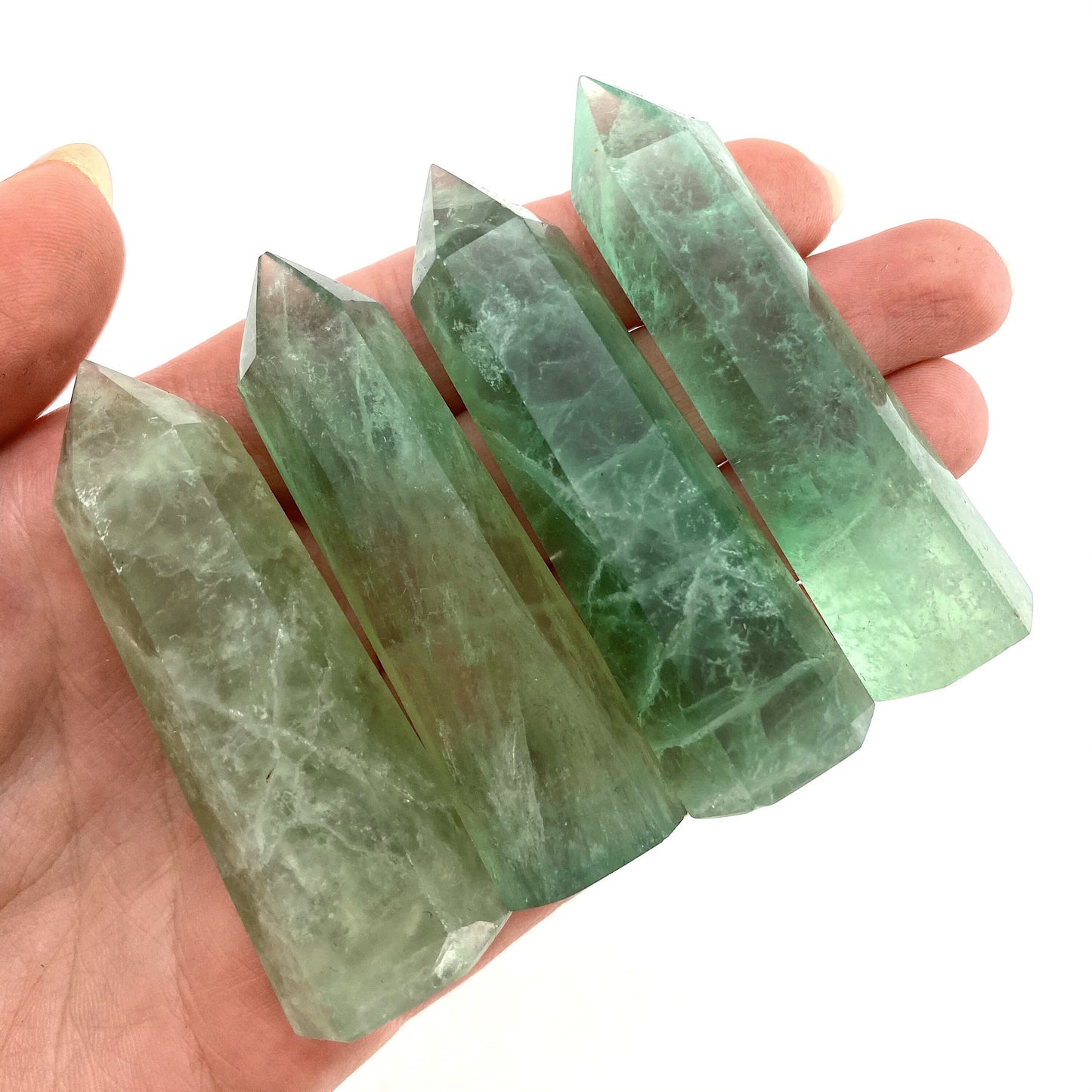Green Fluorite Point, Fluorite mini tower, crystal point, green fluorite crystal, green fluorite