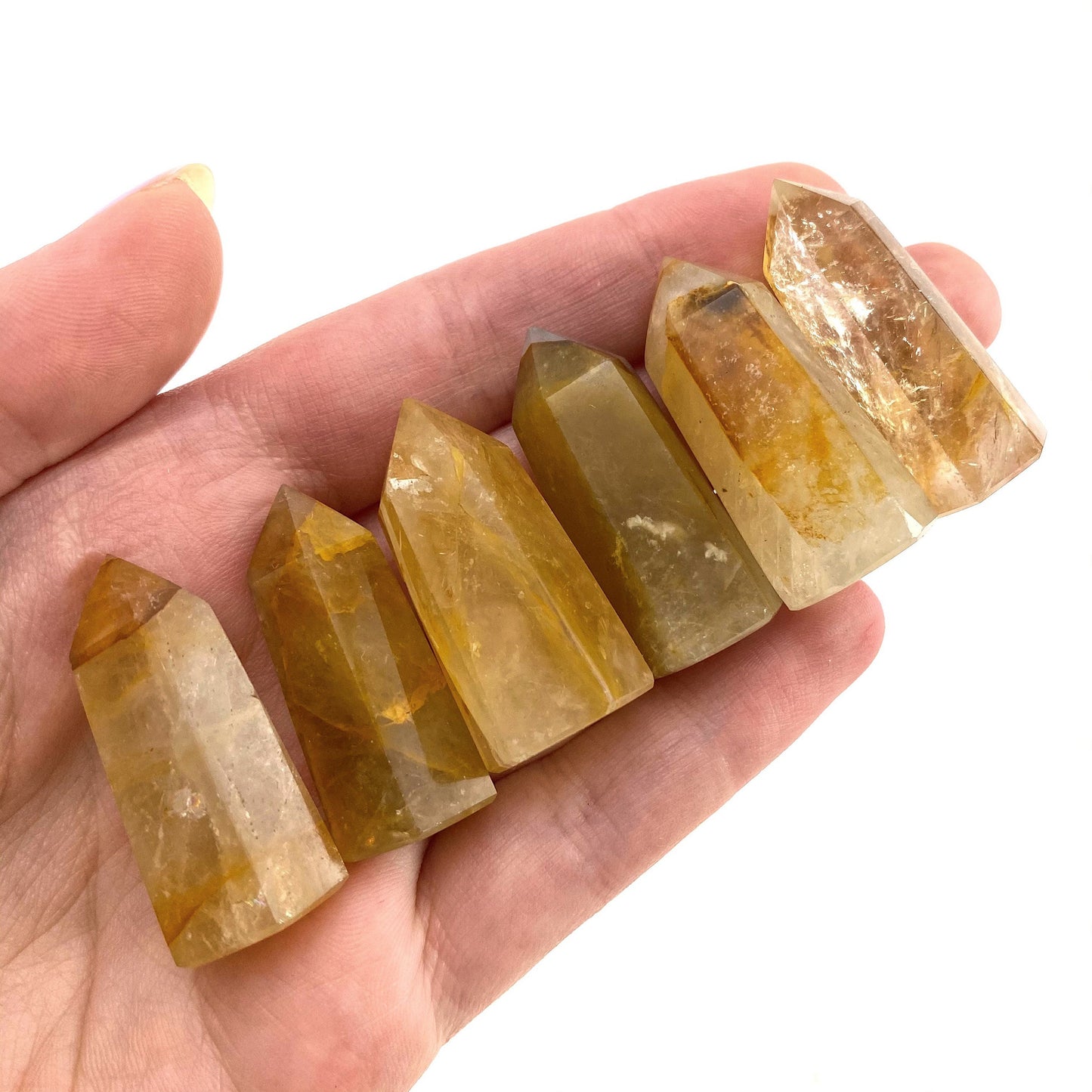 Golden Healer Quartz Point, Yellow Hematoid mini tower, crystal point, golden healer quartz crystal, yellow quartz