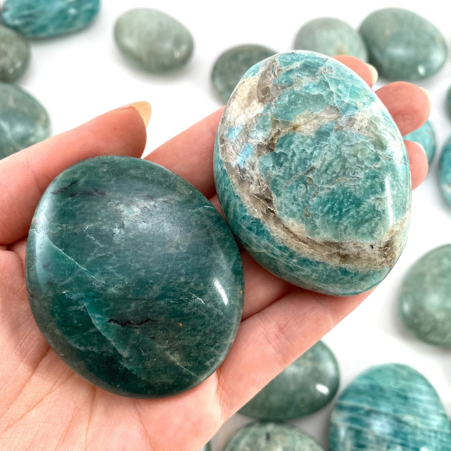 Amazonite Palm stone, amazonite palmstone, pocket stone, worry stone, amazonite
