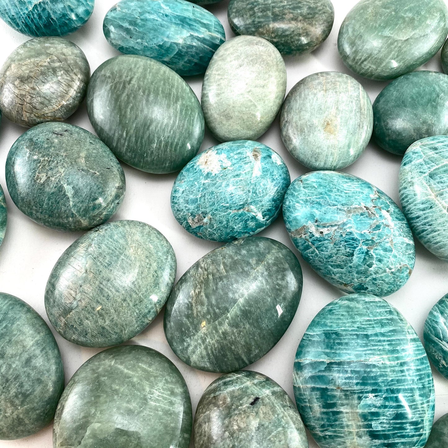 Amazonite Palm stone, amazonite palmstone, pocket stone, worry stone, amazonite