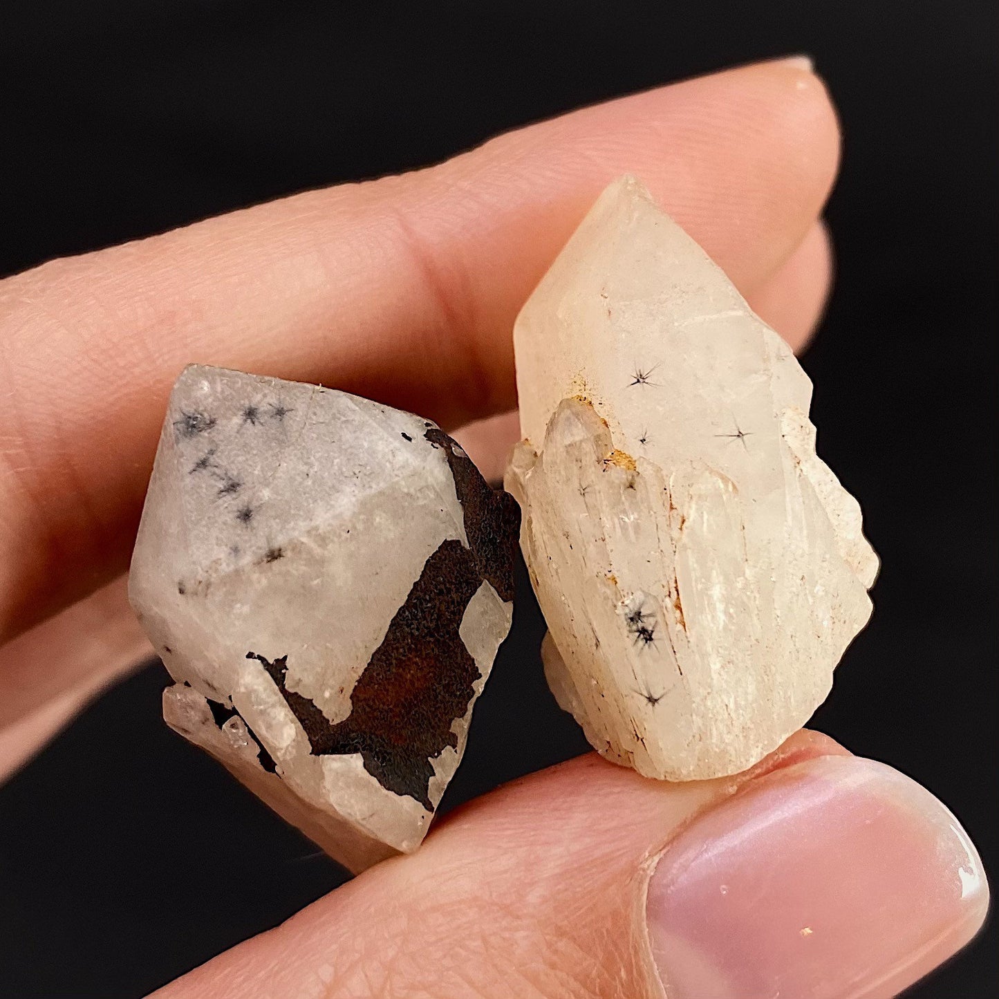 Rare! ONE Hollandite Quartz Point (Madagascar), natural hollandite quartz crystal, spider quartz, spider quartz point