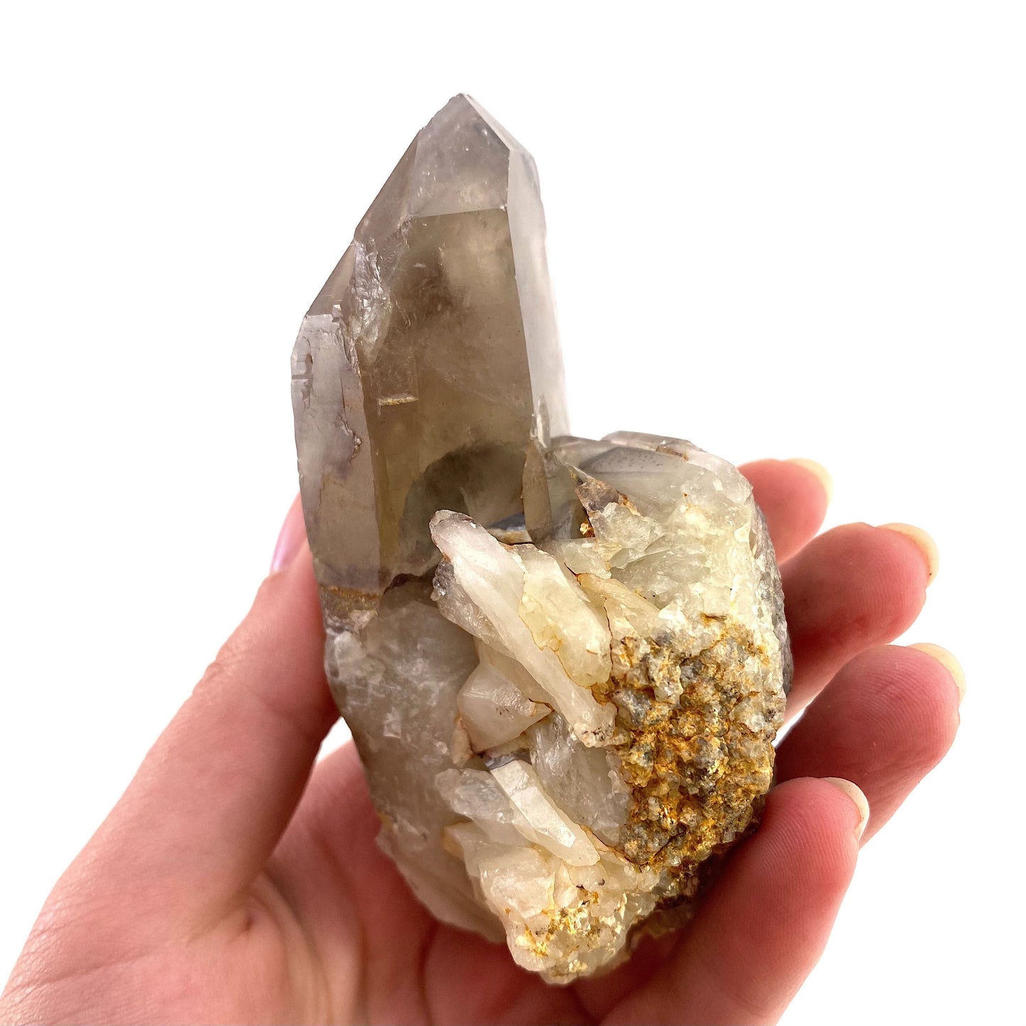 Red Hematite Quartz Cluster (Zimbabwe), quartz crystal, hematite quartz point, red phantom quartz, fire quartz
