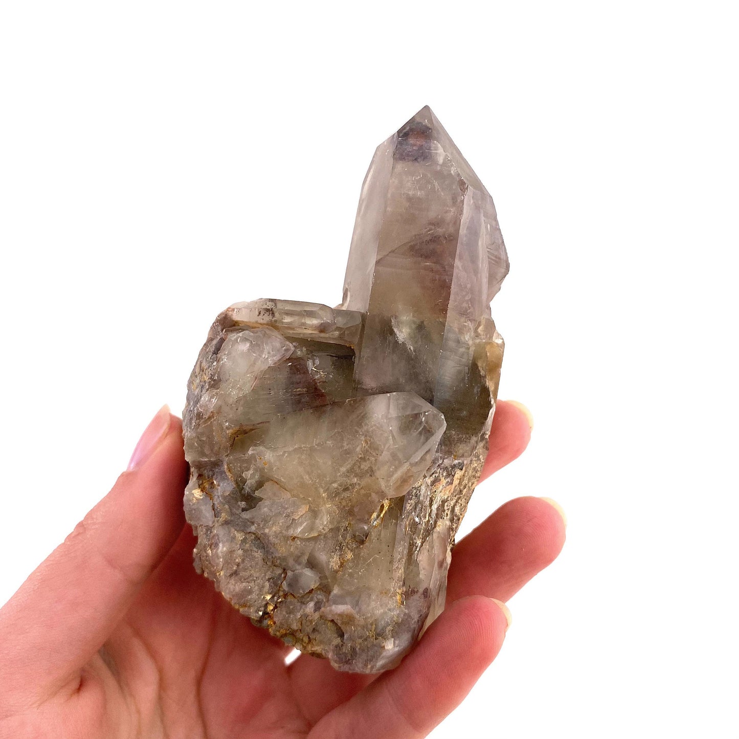 Red Hematite Quartz Cluster (Zimbabwe), quartz crystal, hematite quartz point, red phantom quartz, fire quartz