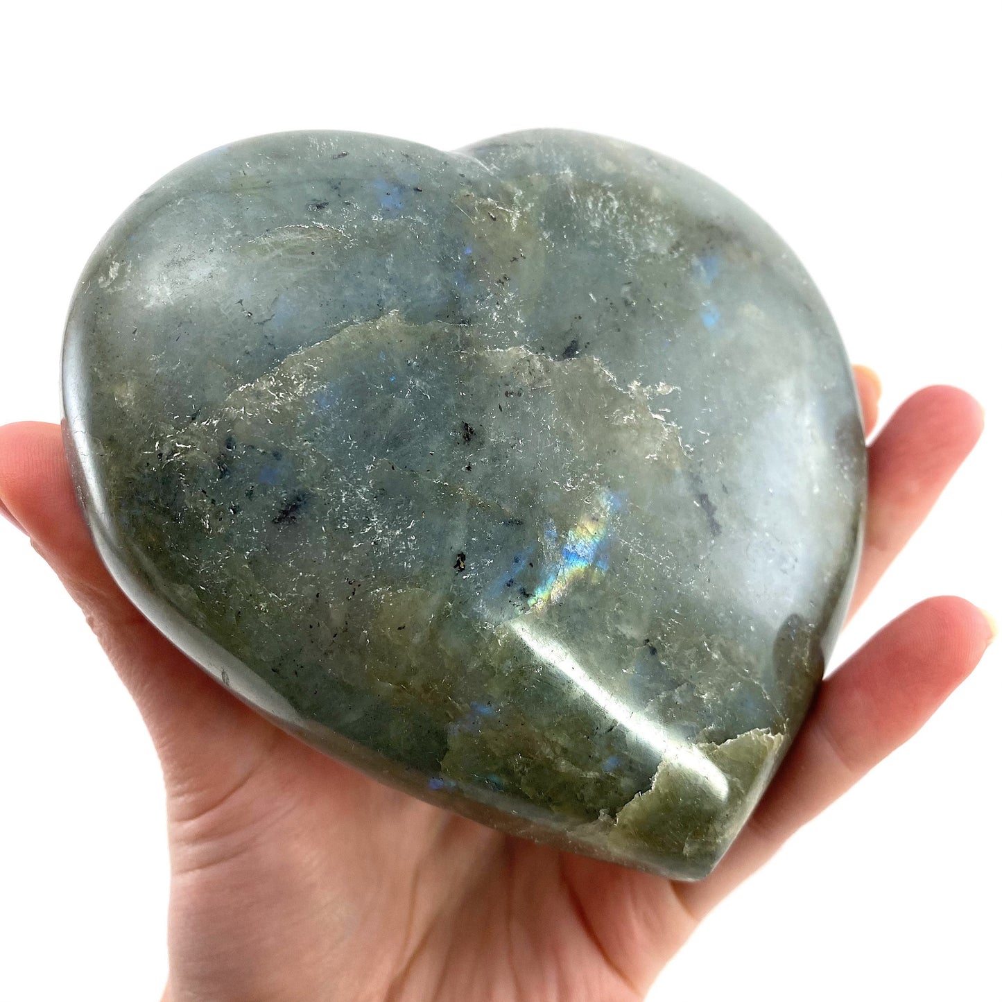 Huge Labradorite heart, crystal heart, labradorite, polished labradorite
