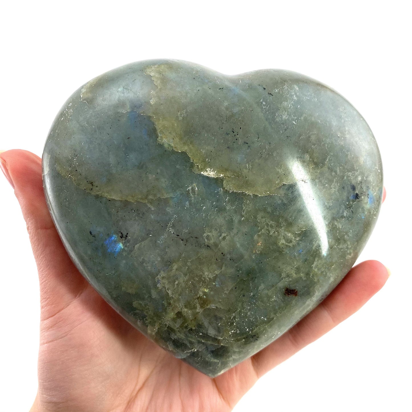 Huge Labradorite heart, crystal heart, labradorite, polished labradorite