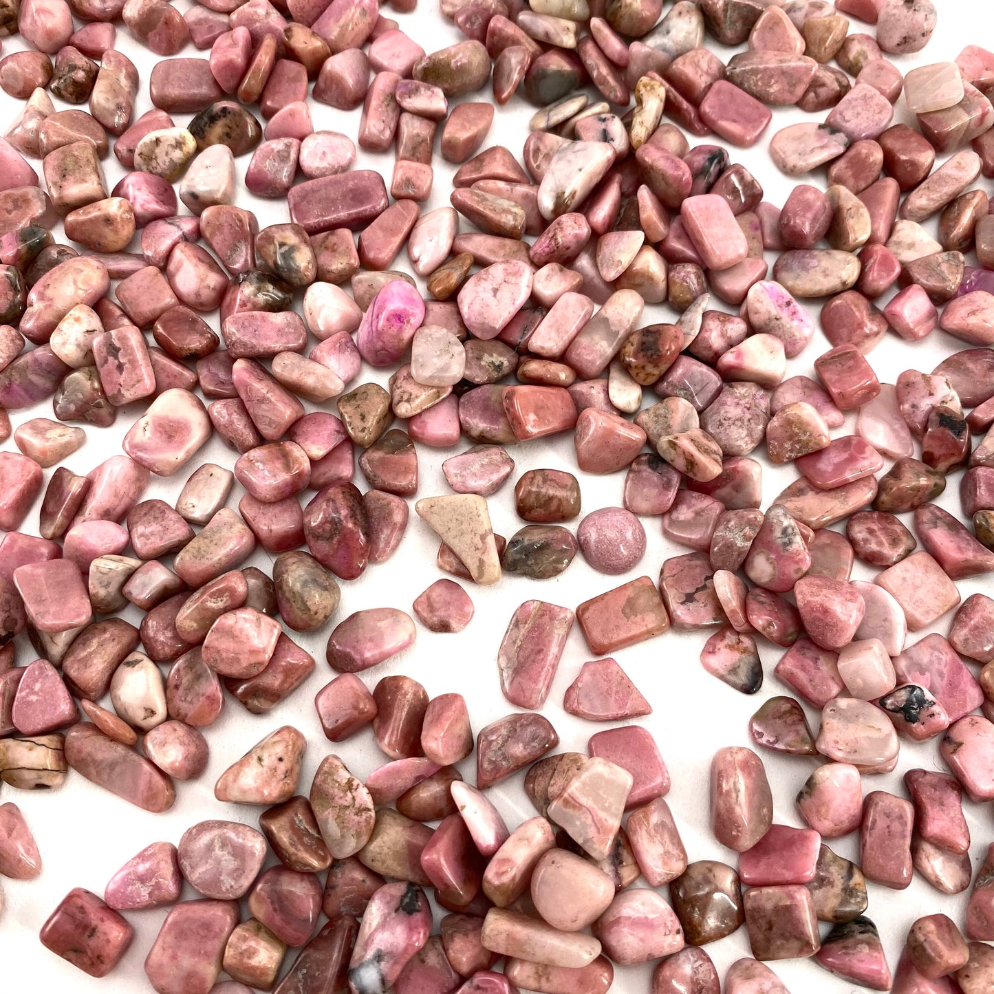 20g of Pink Rhodonite, mini tumbled stones, tumbled crystal, tumbled rhodonite, polished rhodonite