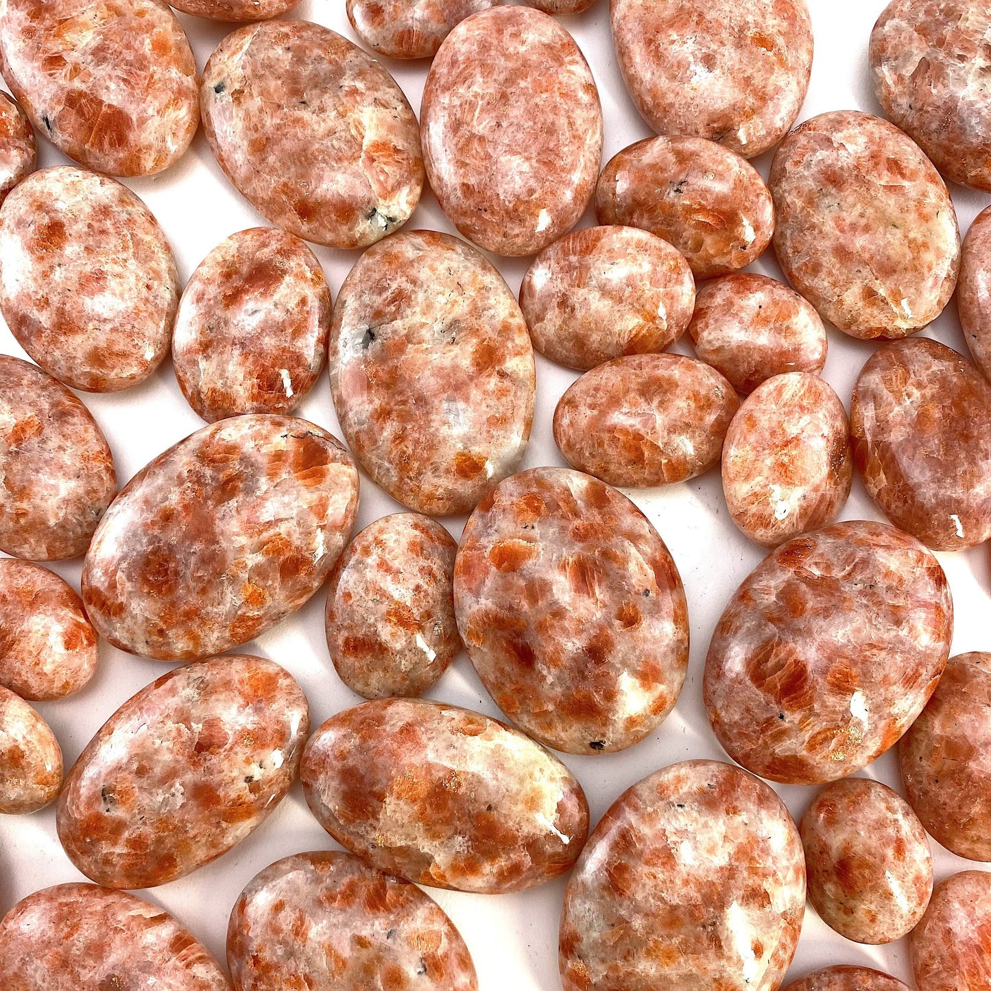 Sunstone Palm Stone (India) | sun stone palmstone, pocket stone, worry stone, Sunstone, flashy sunstone