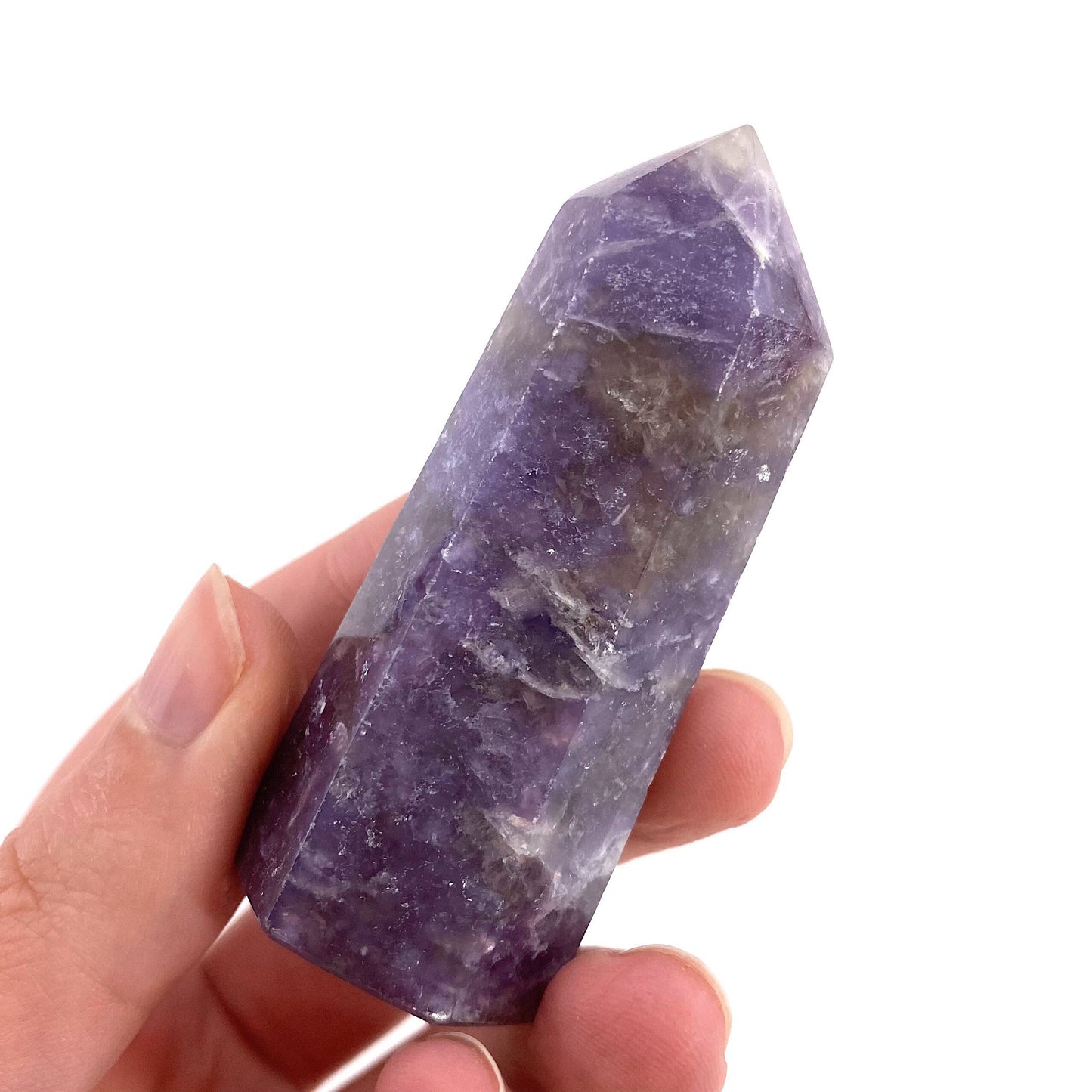 Lepidolite Point, Lepidolite tower, crystal point, purple crystal, purple lepidolite, lepidolite crystal