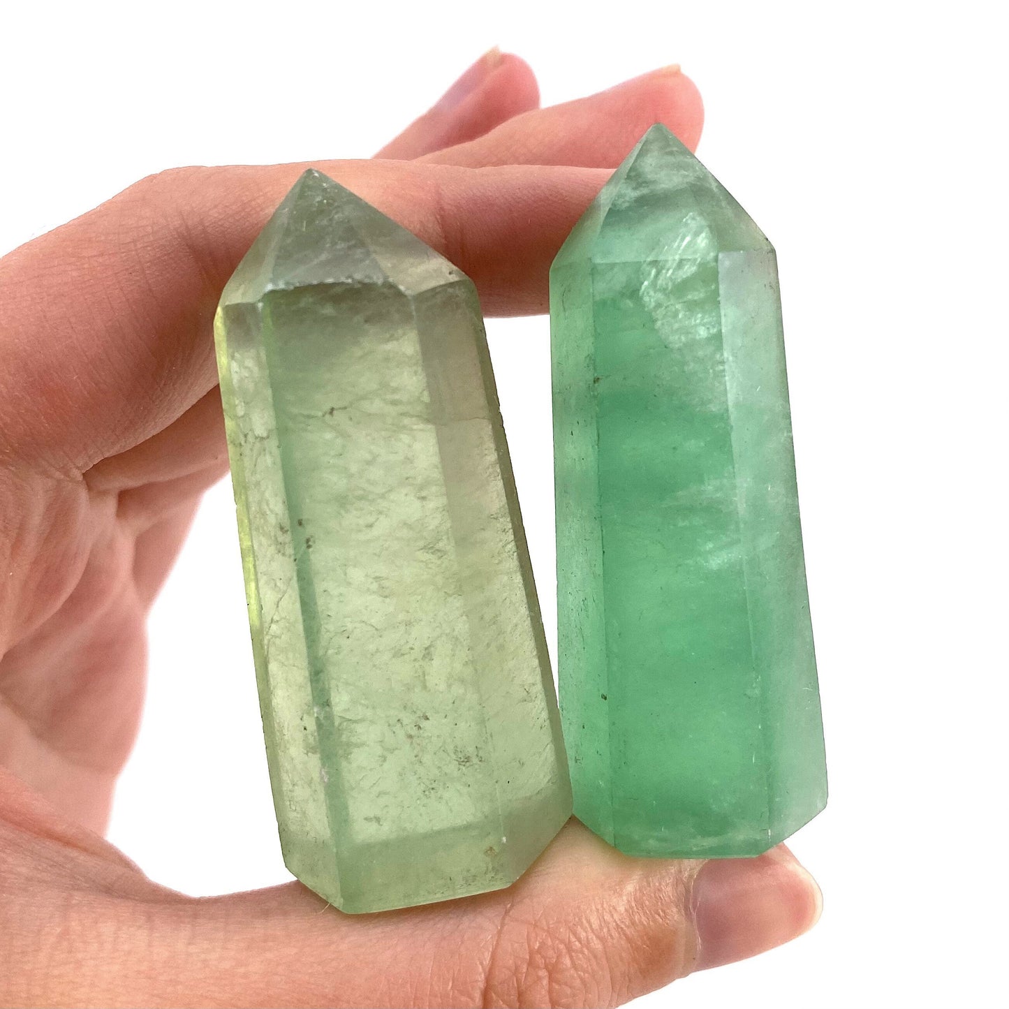 Green Fluorite Point, Fluorite mini tower, crystal point, green fluorite crystal, green fluorite
