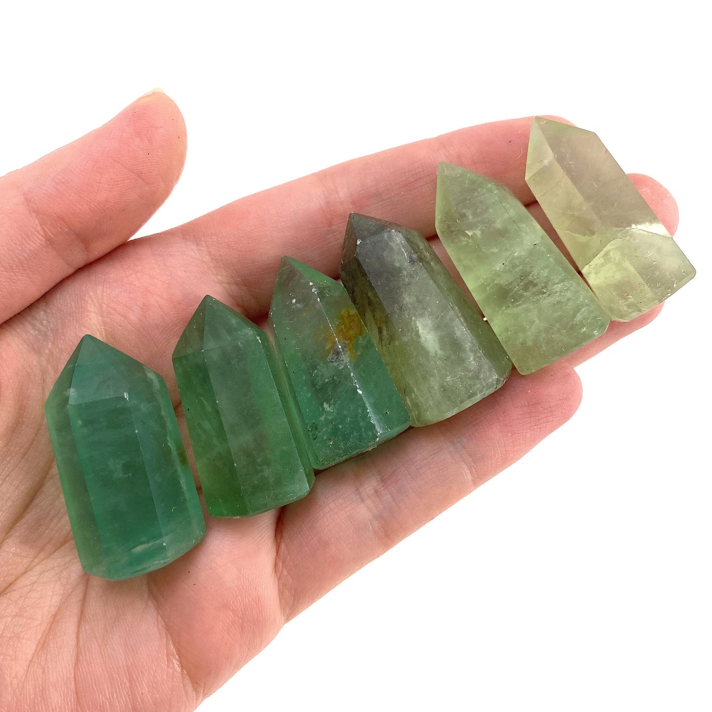 Green Fluorite Point, Fluorite mini tower, crystal point, green fluorite crystal, green fluorite