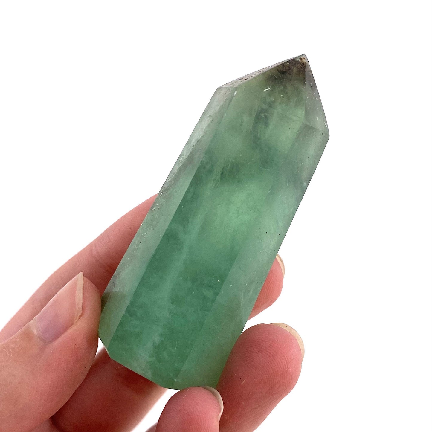 Green Fluorite Point, Fluorite mini tower, crystal point, green fluorite crystal, green fluorite
