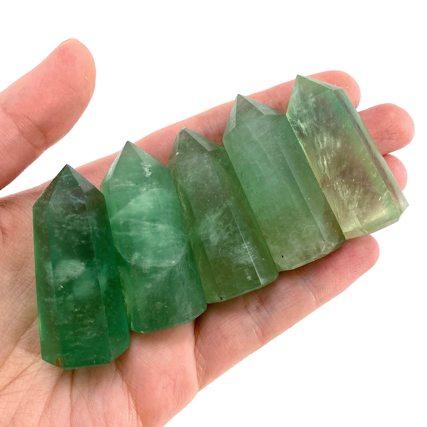 Green Fluorite Point, Fluorite mini tower, crystal point, green fluorite crystal, green fluorite