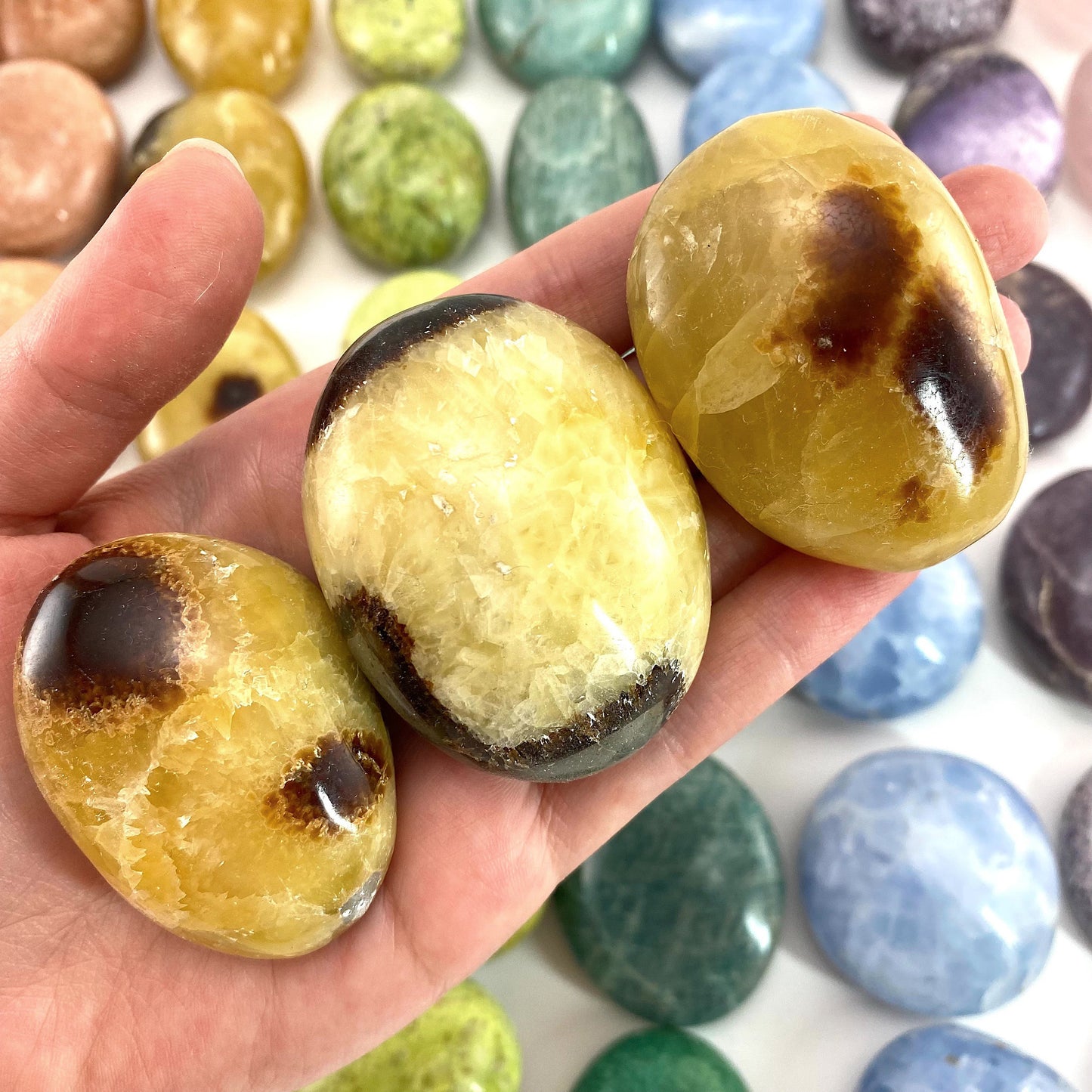 Chakra Crystal Set | set of 8 stones, palm stone set, chakra crystals, pocket stone, chakra palm stones