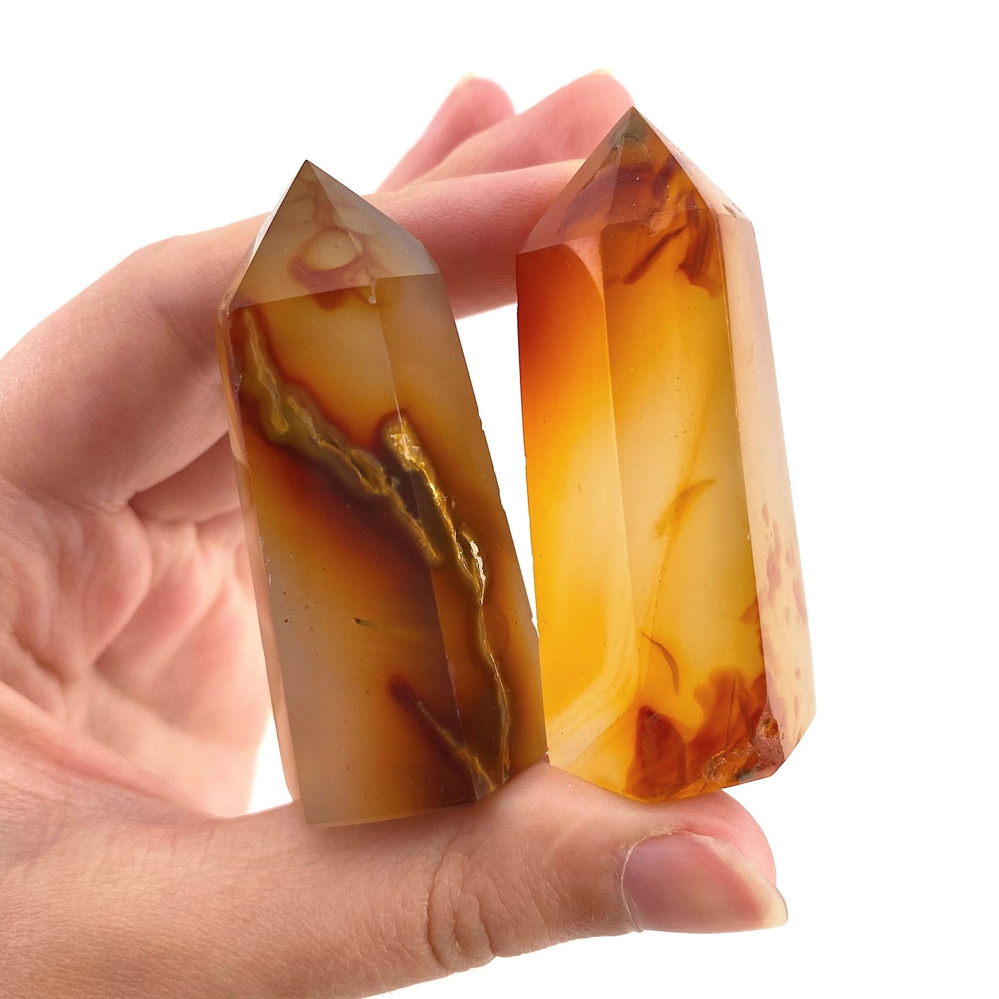 Carnelian Point, carnelian mini tower, crystal point, carnelian crystal, carnelian wand