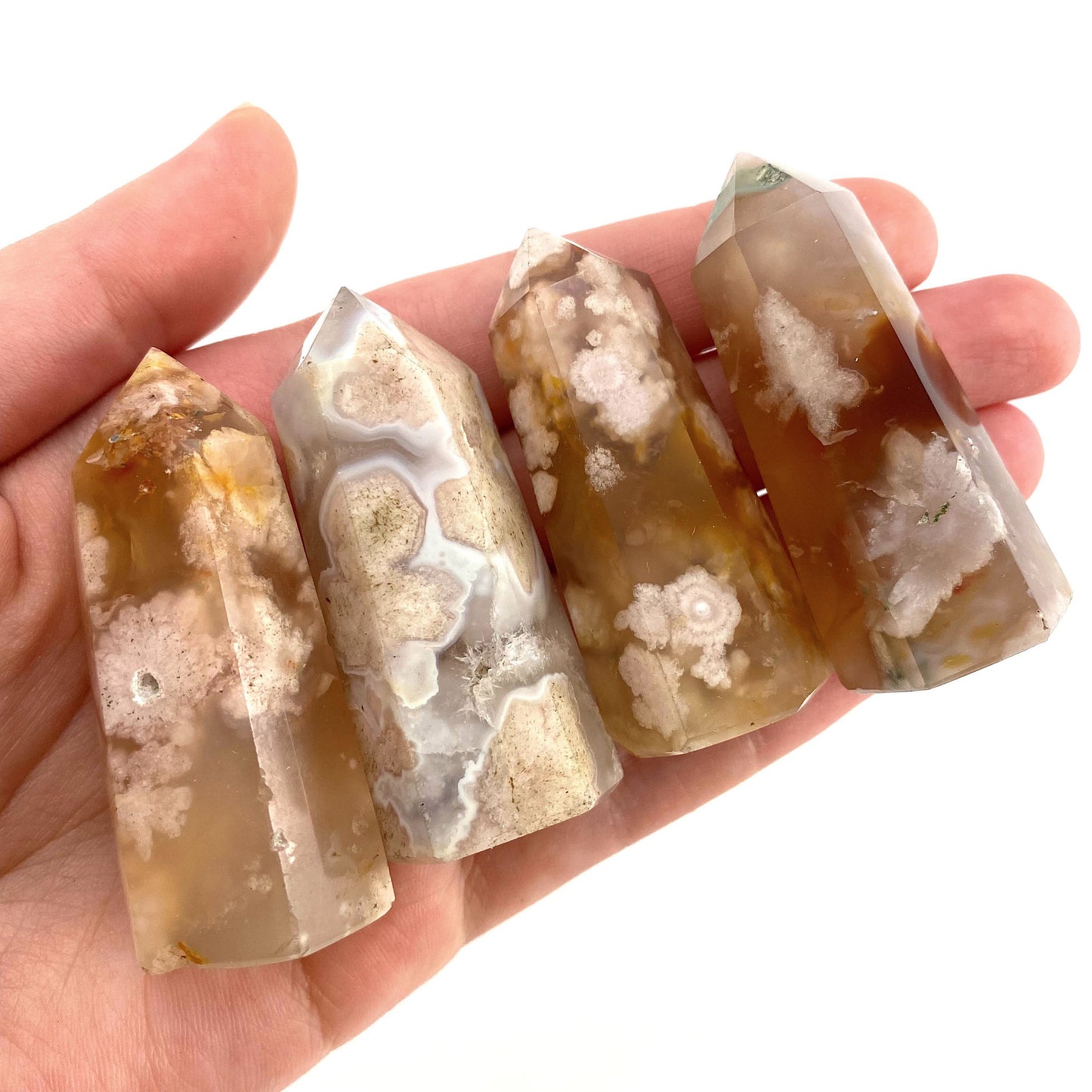 Flower Agate Point, polished agate point, flower agate mini tower, crystal point, agate crystal, flower agate