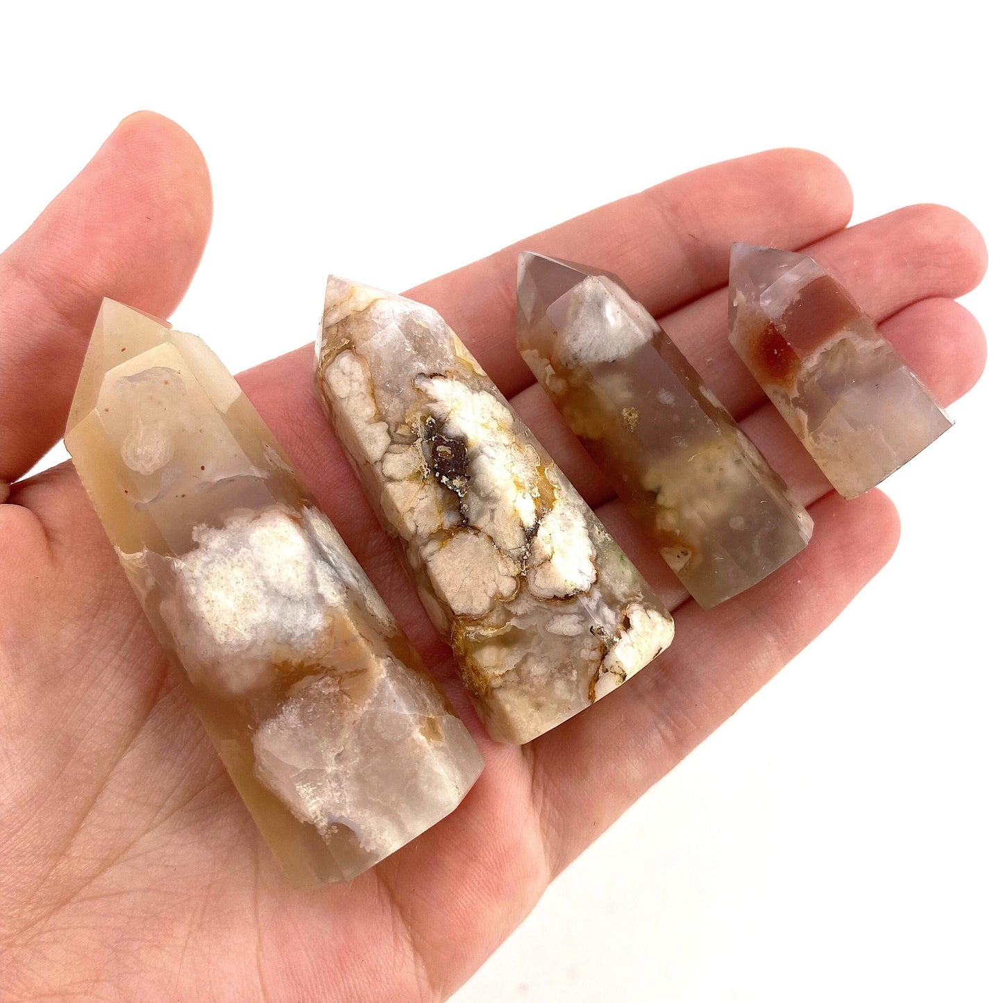 Flower Agate Point, polished agate point, flower agate mini tower, crystal point, agate crystal, flower agate