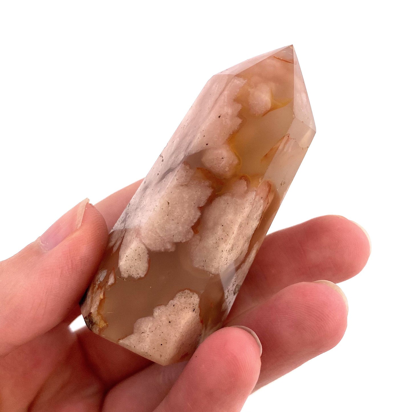 Flower Agate Point, polished agate point, flower agate mini tower, crystal point, agate crystal, flower agate