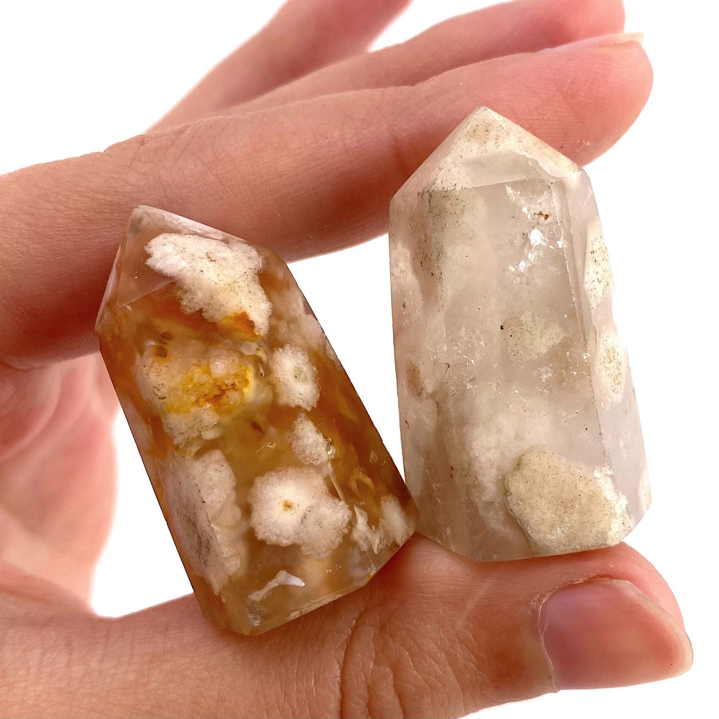 Flower Agate Point, polished agate point, flower agate mini tower, crystal point, agate crystal, flower agate