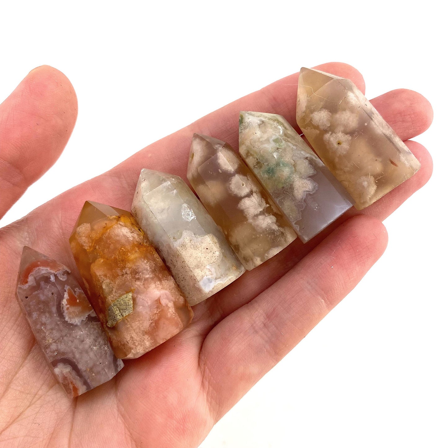 Flower Agate Point, polished agate point, flower agate mini tower, crystal point, agate crystal, flower agate