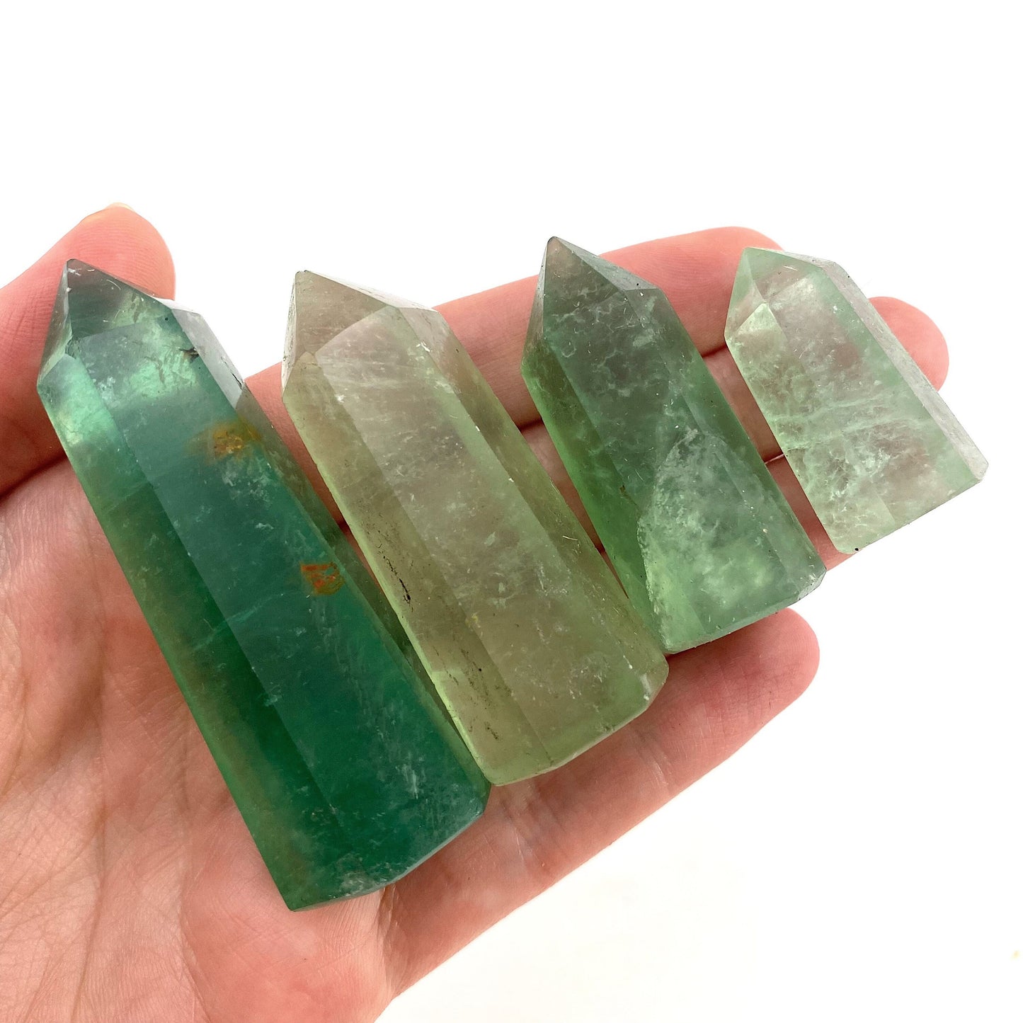 Green Fluorite Point, Fluorite mini tower, crystal point, green fluorite crystal, green fluorite