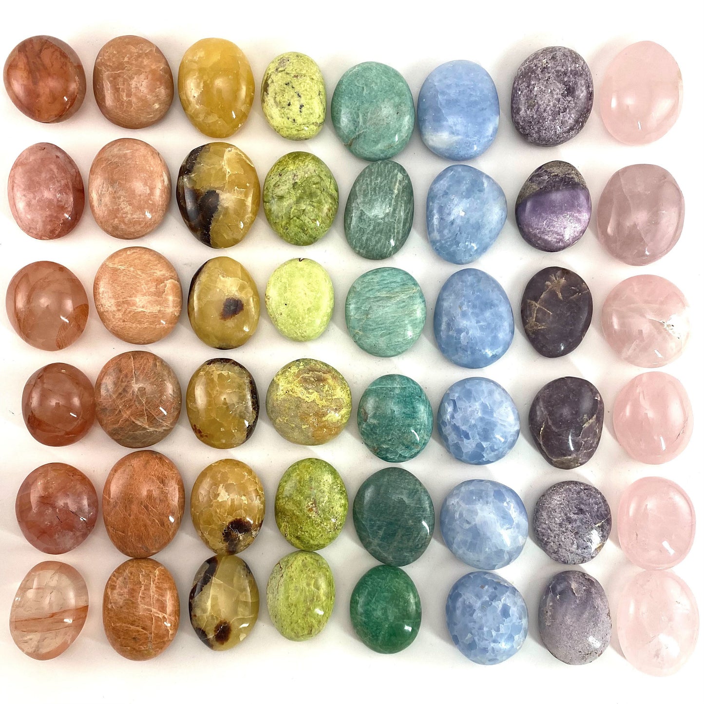 Chakra Crystal Set | set of 8 stones, palm stone set, chakra crystals, pocket stone, chakra palm stones