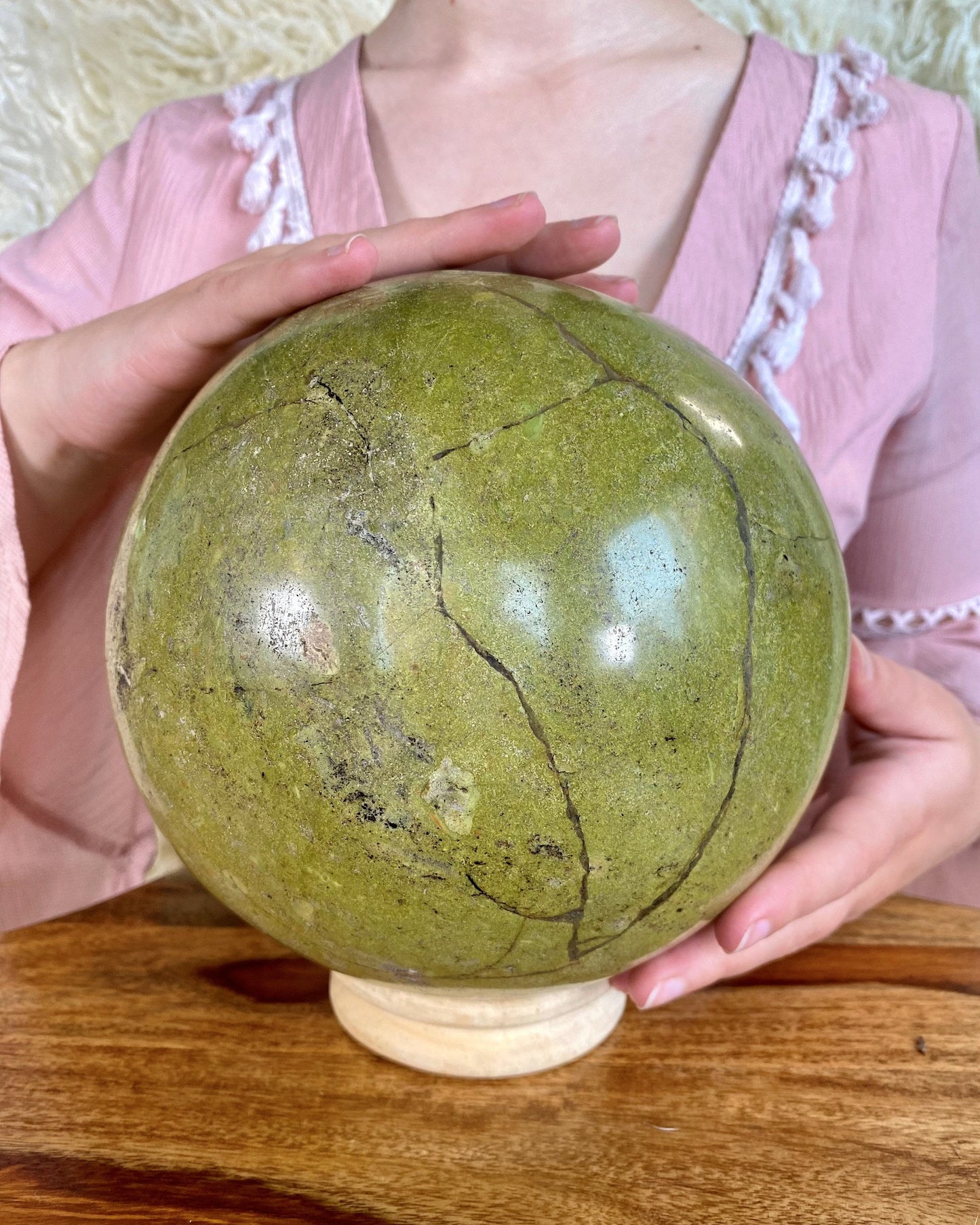 XXXL Massive Green Opal Sphere, crystal ball, green opal sphere, large crystal ball, huge crystals, green opal